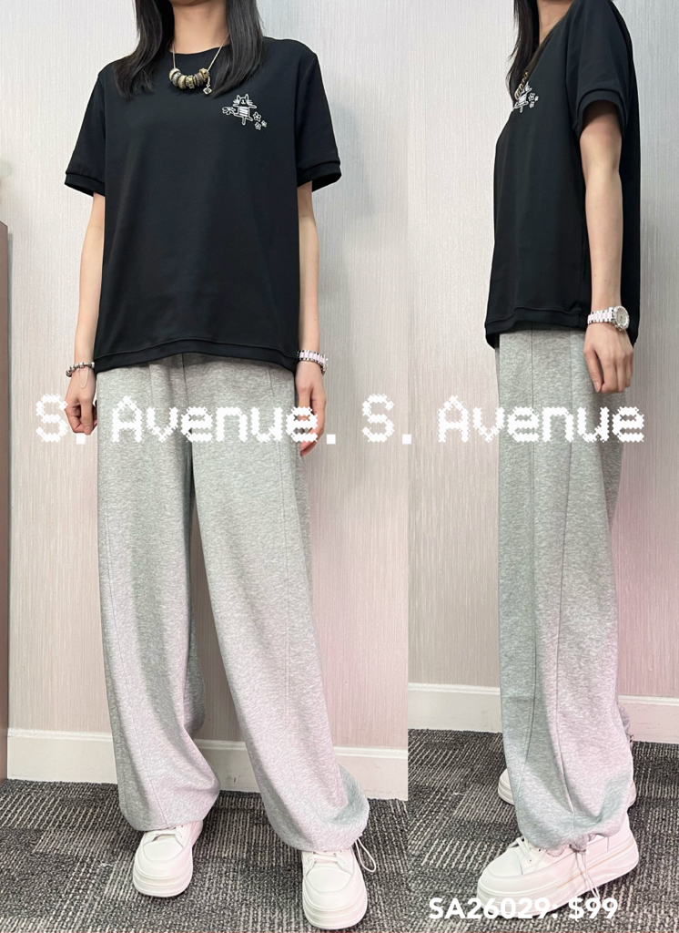 SA26029: 短袖印小貓圖簡約靚tee、