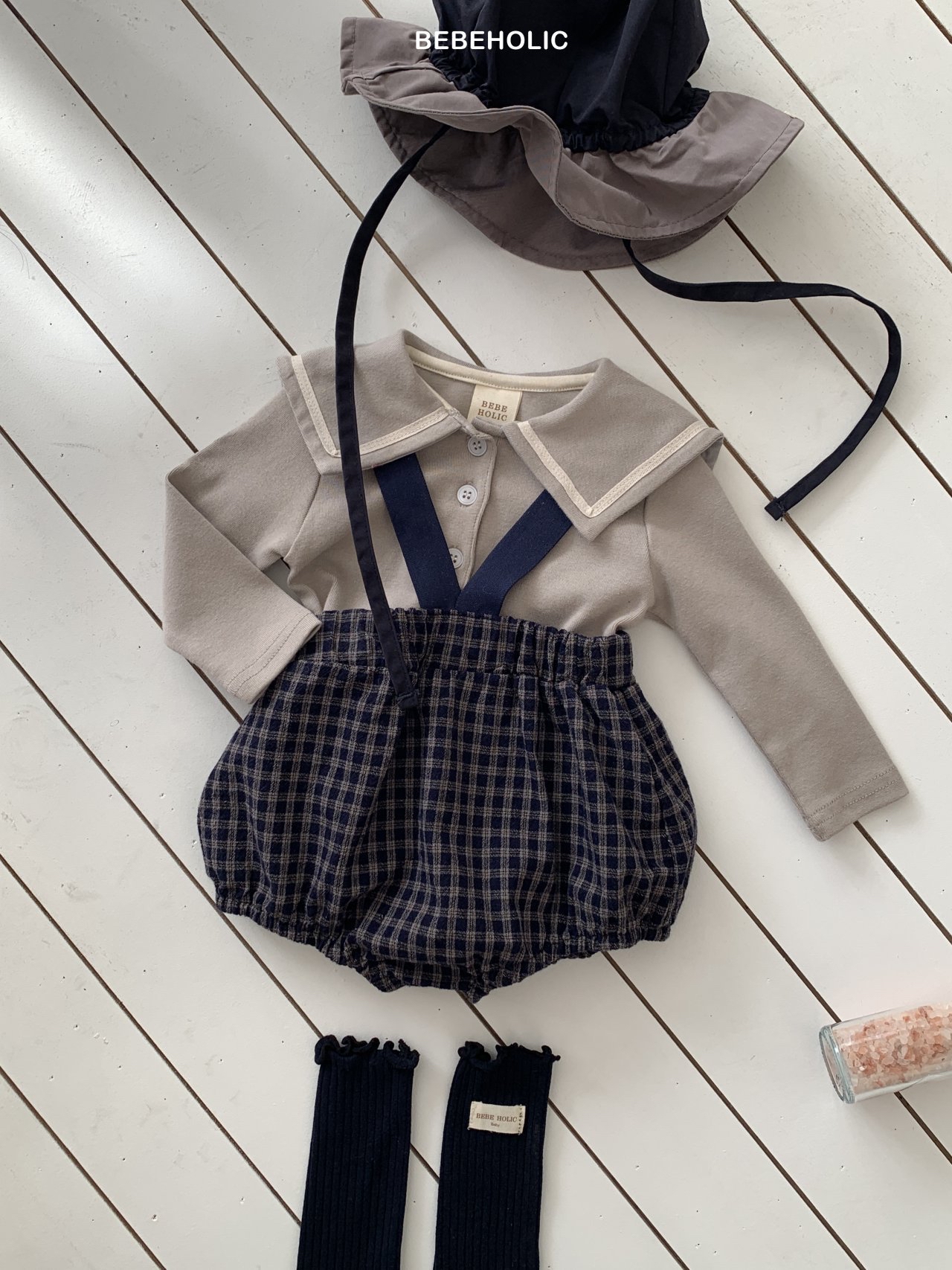 🌸預訂 韓國直送🌸🇰🇷BEBEHOLIC格紋包屁衣/吊帶燈籠褲