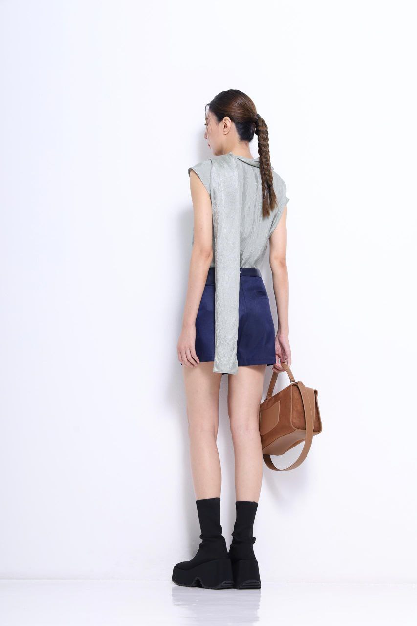 裤头皮革裤裙 1604 