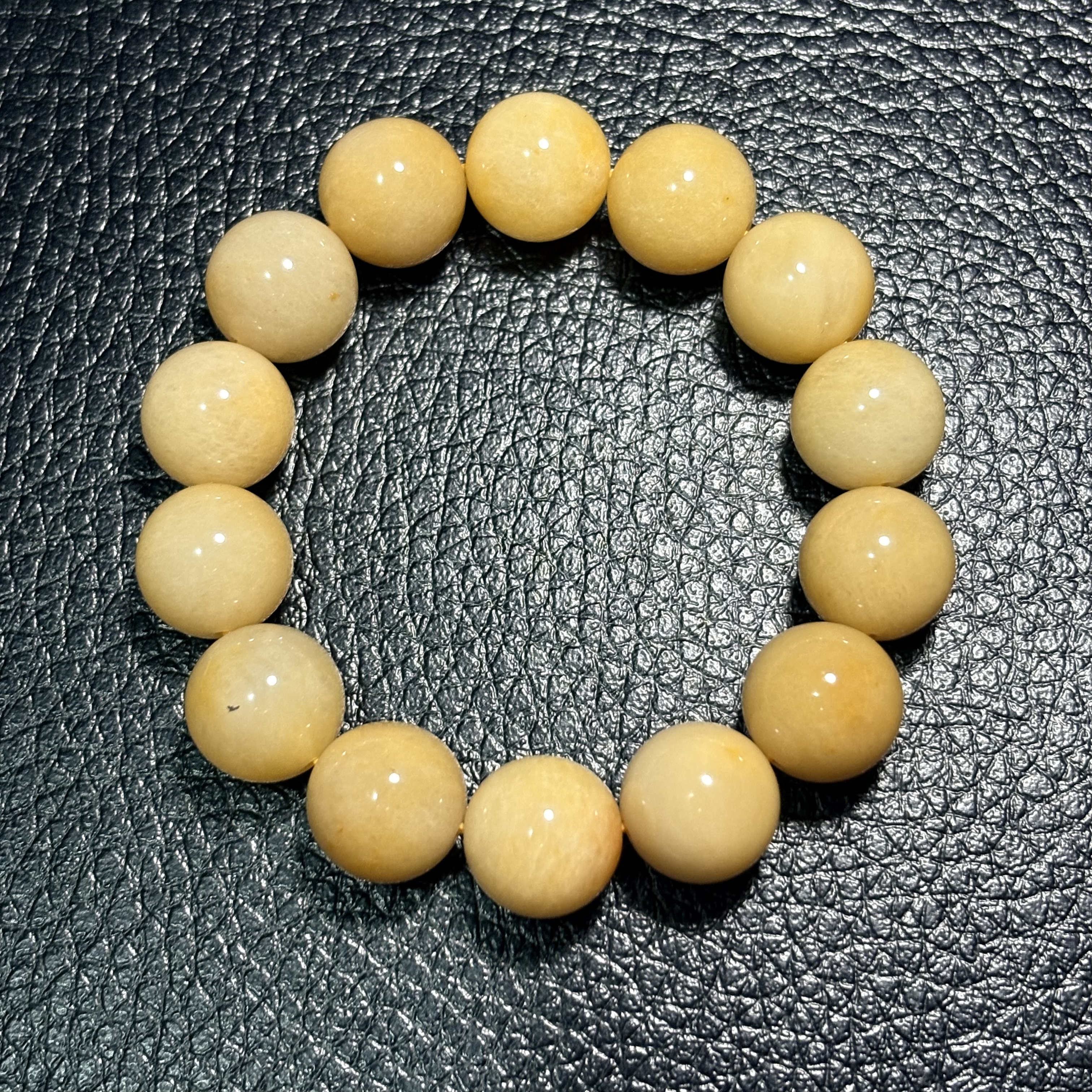 【化太歲】金絲玉玉石手串No.1937｜規格：15mm珠16cm手圍