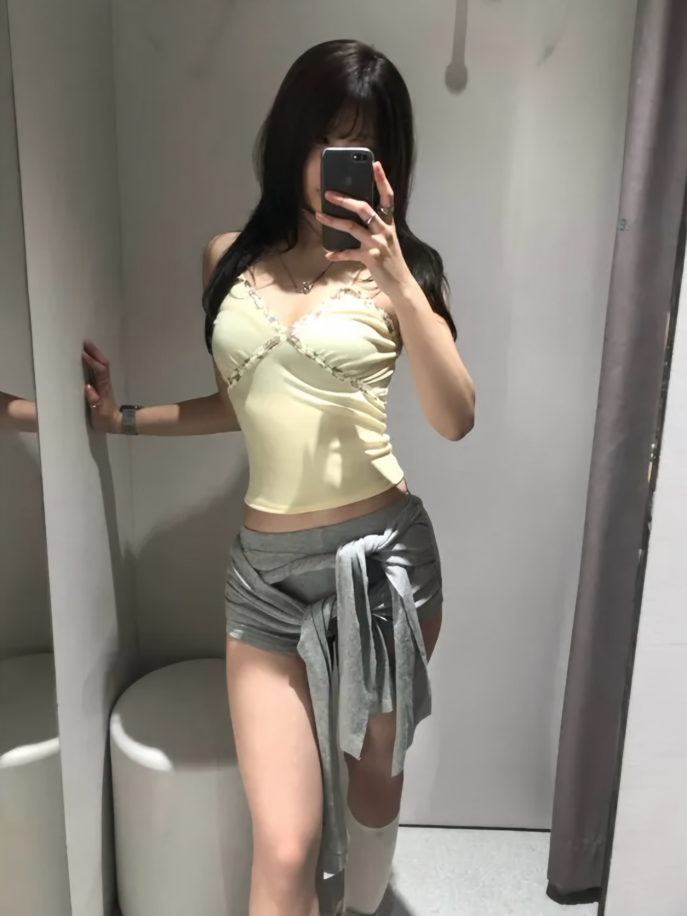 Layered Wrap-Front Micro Shorts