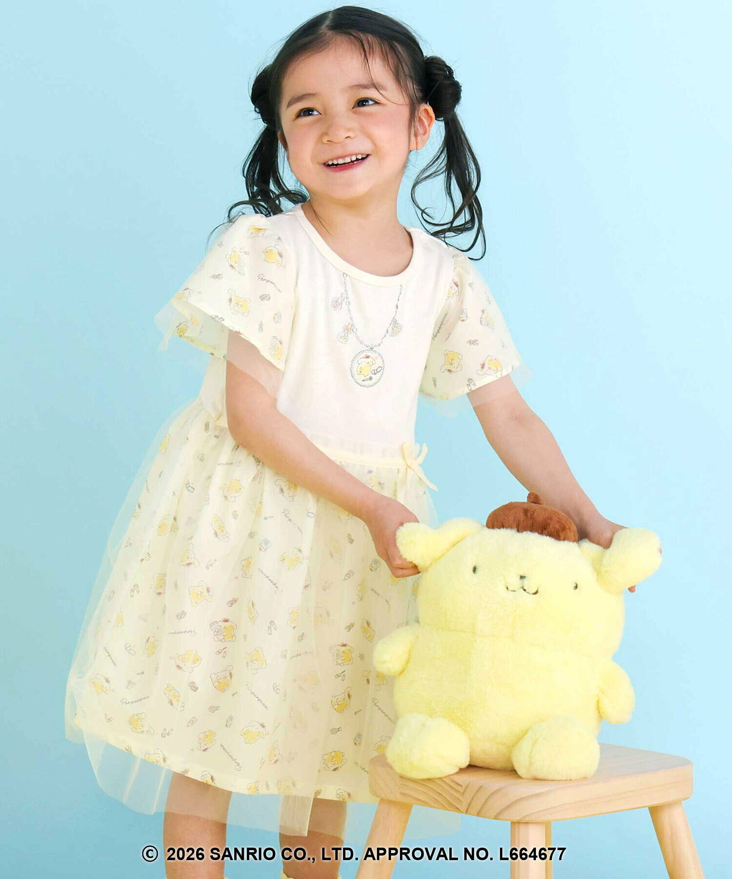 🇯🇵預訂 日本直送🇯🇵Slap Slip x Sanrio系列兩色人物印花頸鏈刺繡薄紗短袖連身裙