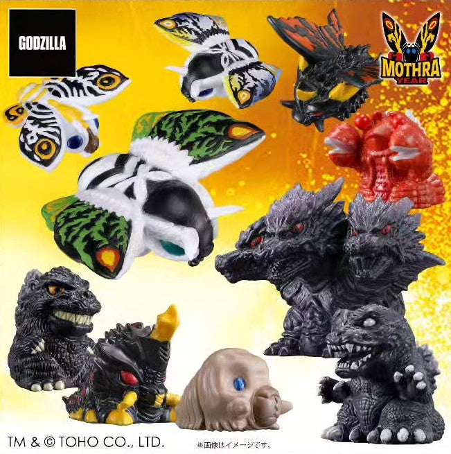 (行版) Bandai Plex 哥斯拉 迷你搪膠公仔 編年史 -哥斯拉vs魔斯拉- (原盒10盒) Godzilla Mini Soft Vinyl Chronicle [MOTHRA SAGA]