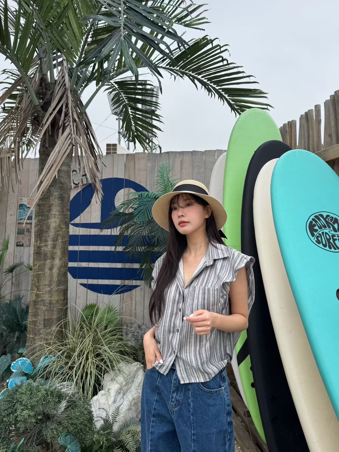 M3 直條皺皺背心