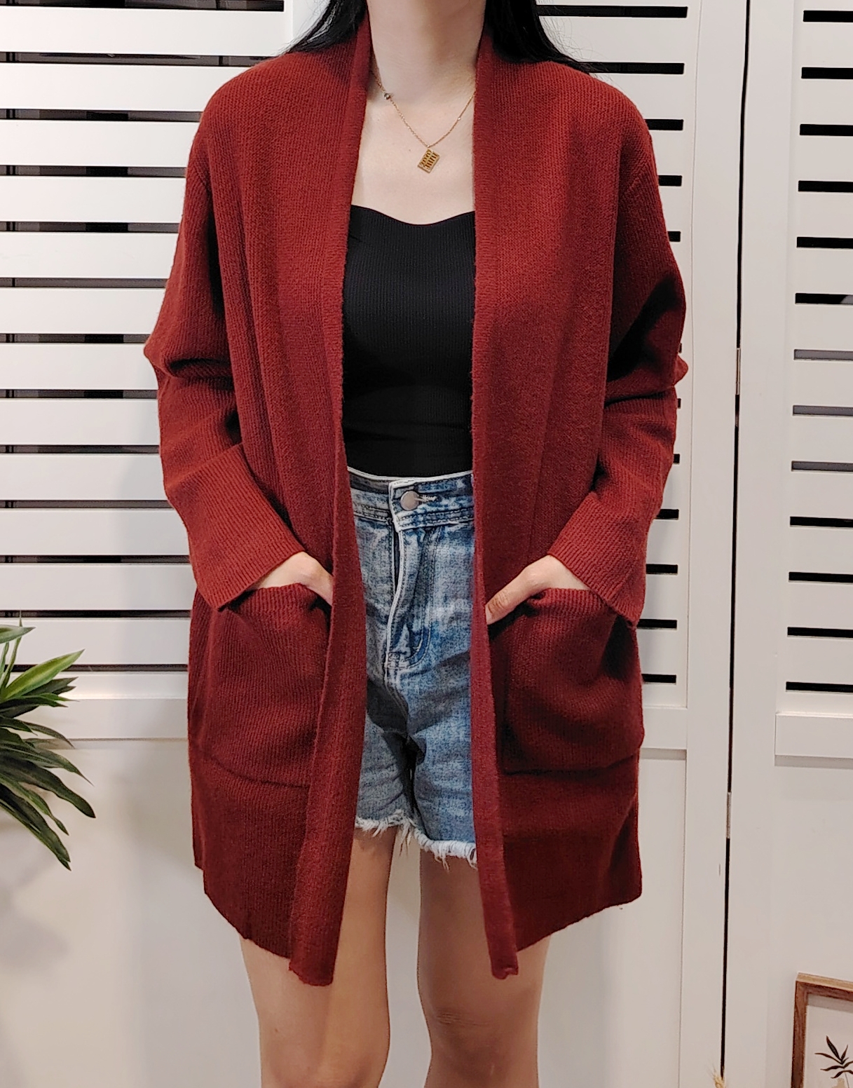 S27603 Knitted Long Coat 