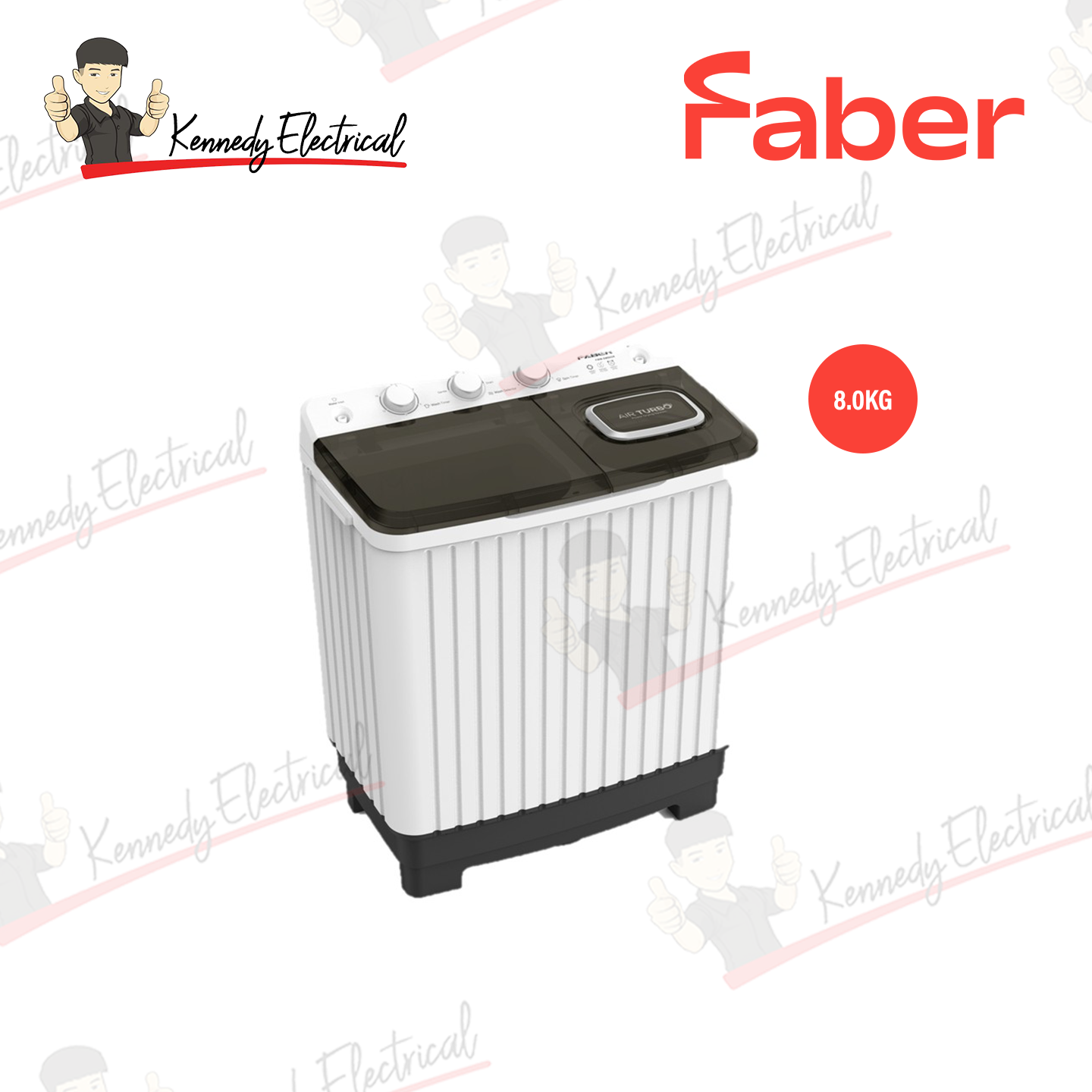 Faber 8.0Kg Semi Auto Washing Machine FWM SM80GR
