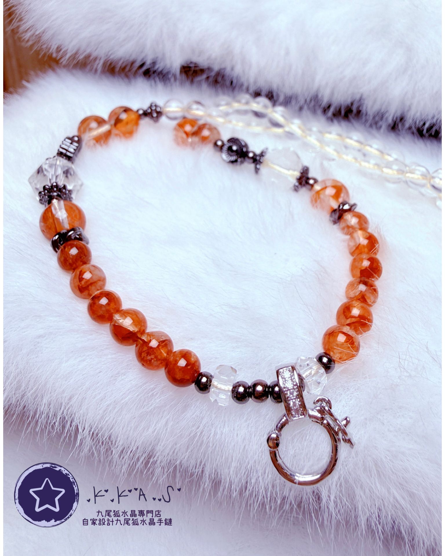 K00024 紅膠花頸鏈