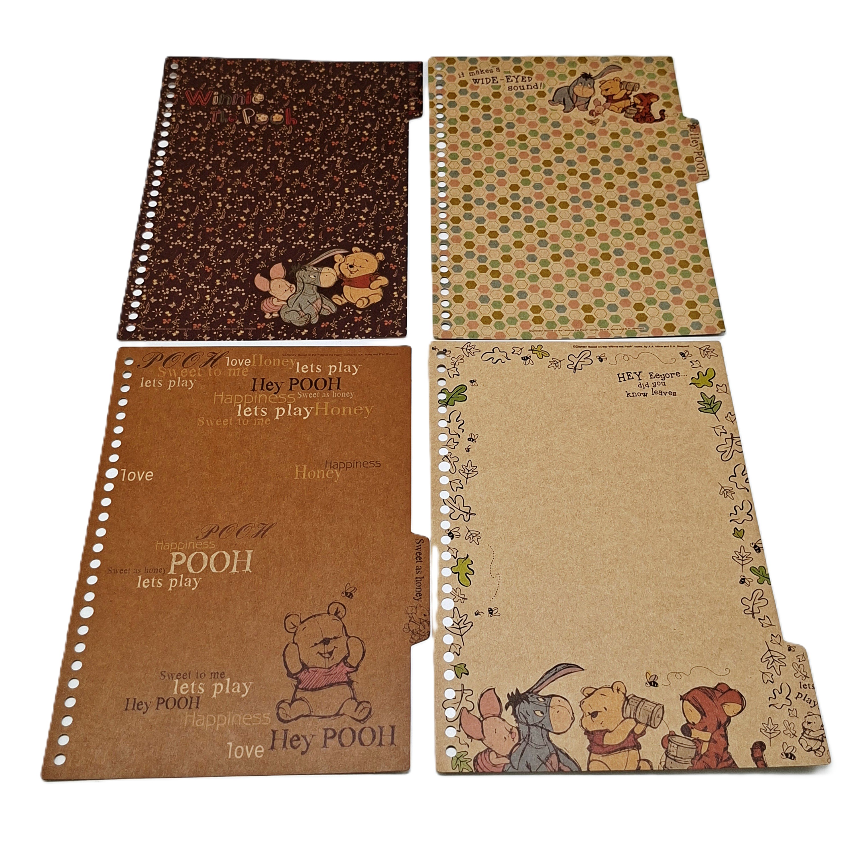 B5 4入 26孔 牛皮 隔頁板 Winnie the Pooh 維尼熊  (DPIE-B5-04)