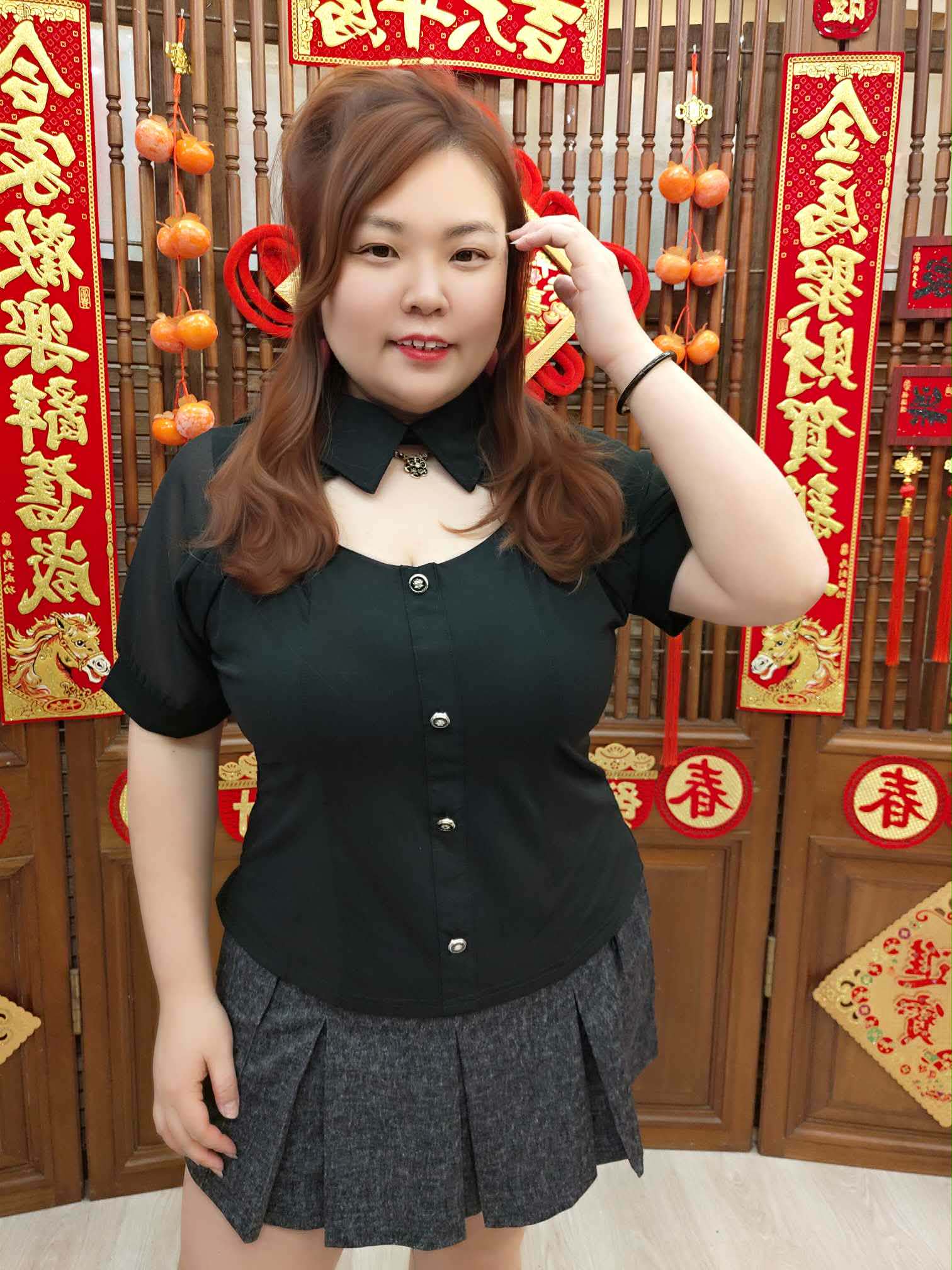 NJH08 TW#5720 大百褶边口袋设计裤裙