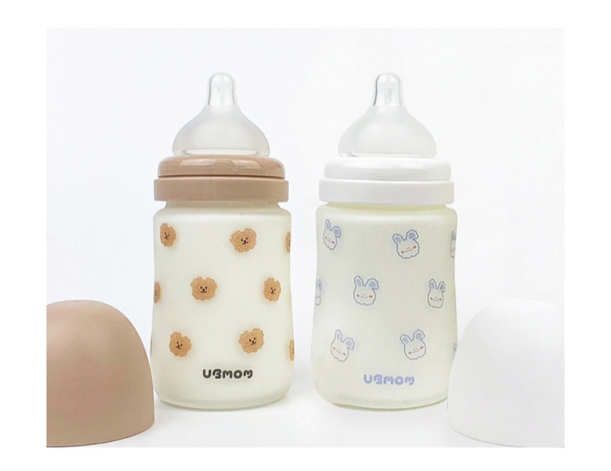 UBMOM 矽膠玻璃奶瓶（含自選尺寸矽膠奶嘴頭2個）