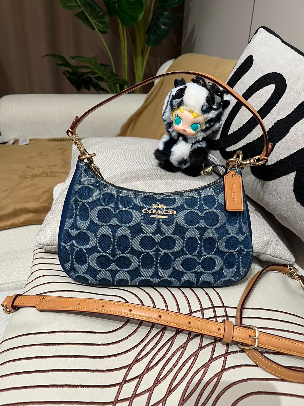 Coach Teri Mini Crossbody Bag In Signature Denim 100%Authentic, 95%New 
