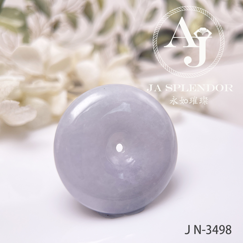 JN-3497/98/3503/04 天然翡翠A玉 淡紫大平安扣吊墜【大特價】