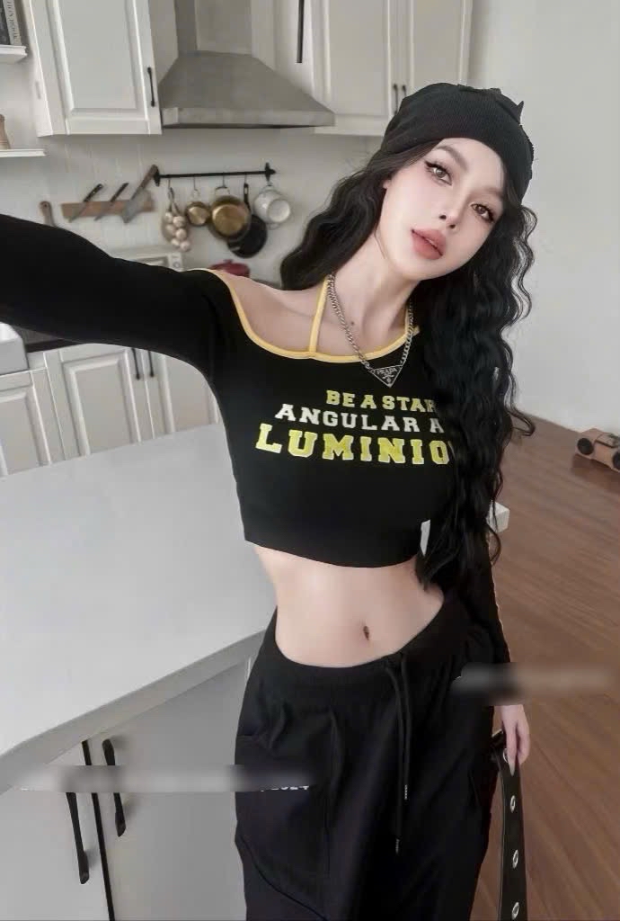 印花短長袖上衣