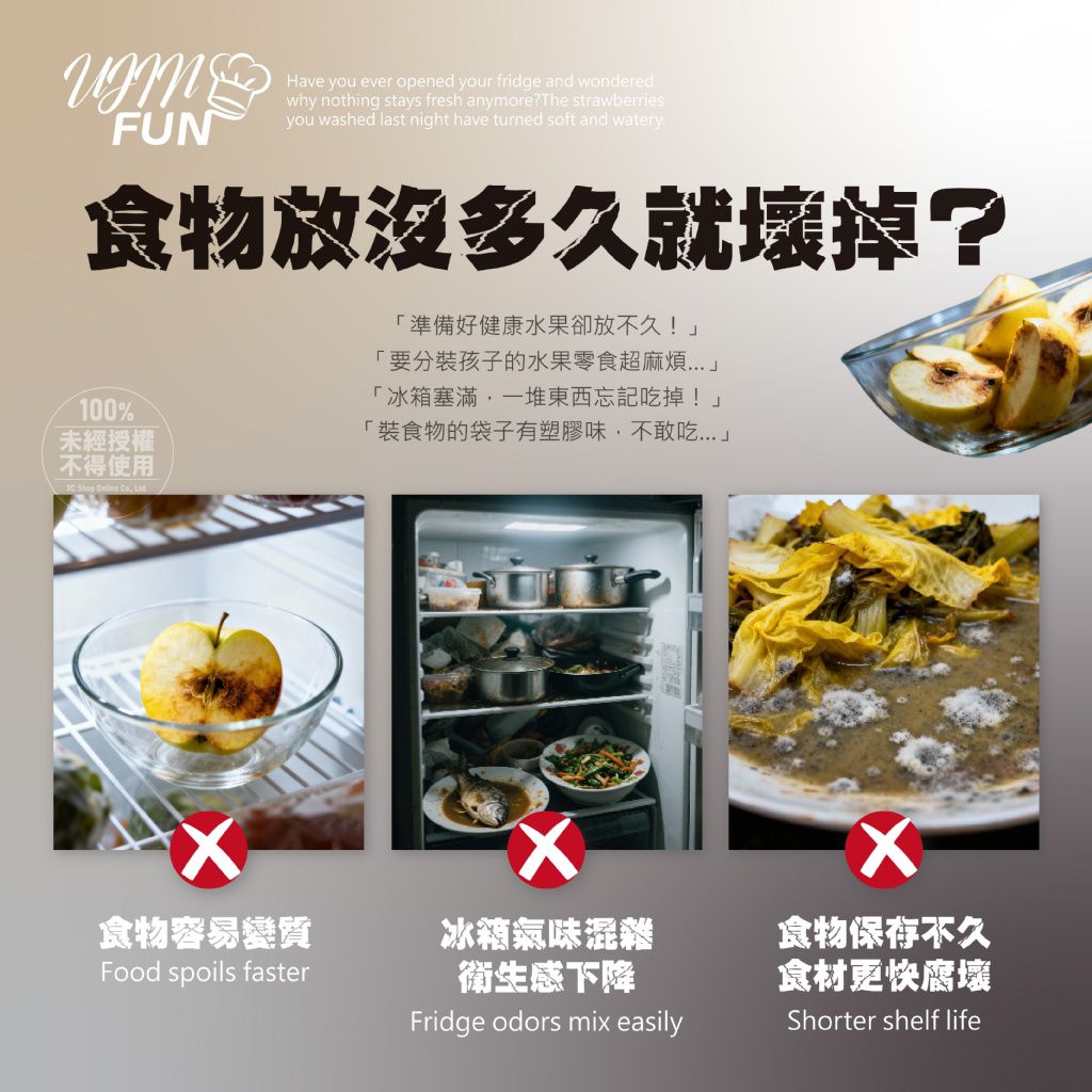 $48組.2組起$38組.UJIN FUN出口美國食品級環保抽取式保鮮袋50入-1組2盒