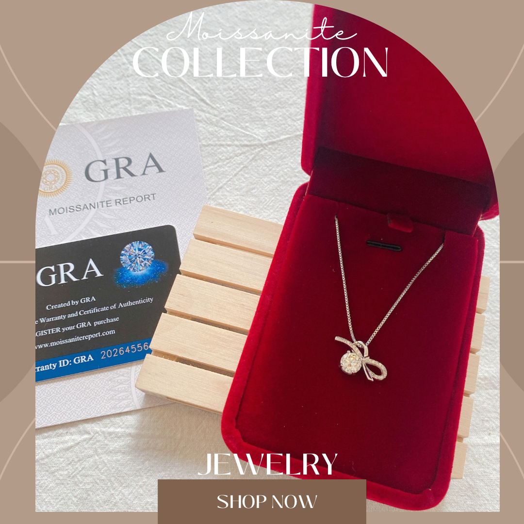 Moissanite Bow Necklace - GRA Certified 