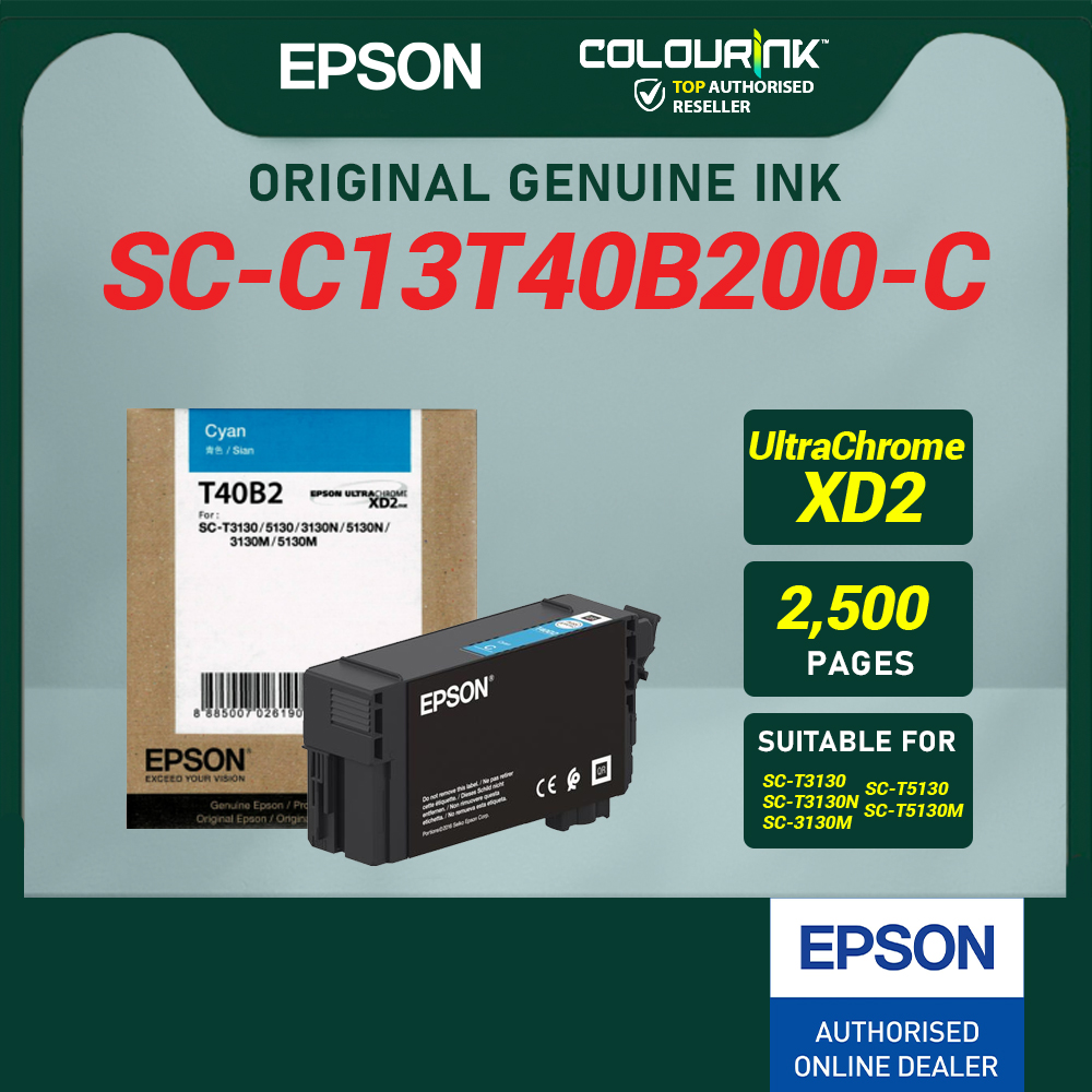 Epson T40 Genuine Ink Black 80ML Cyan Magenta Yellow 50ML for Surecolor SC-T3130N SC-T3130M C13T40B100 C13T40B200 C13T40B300 C13T40B400