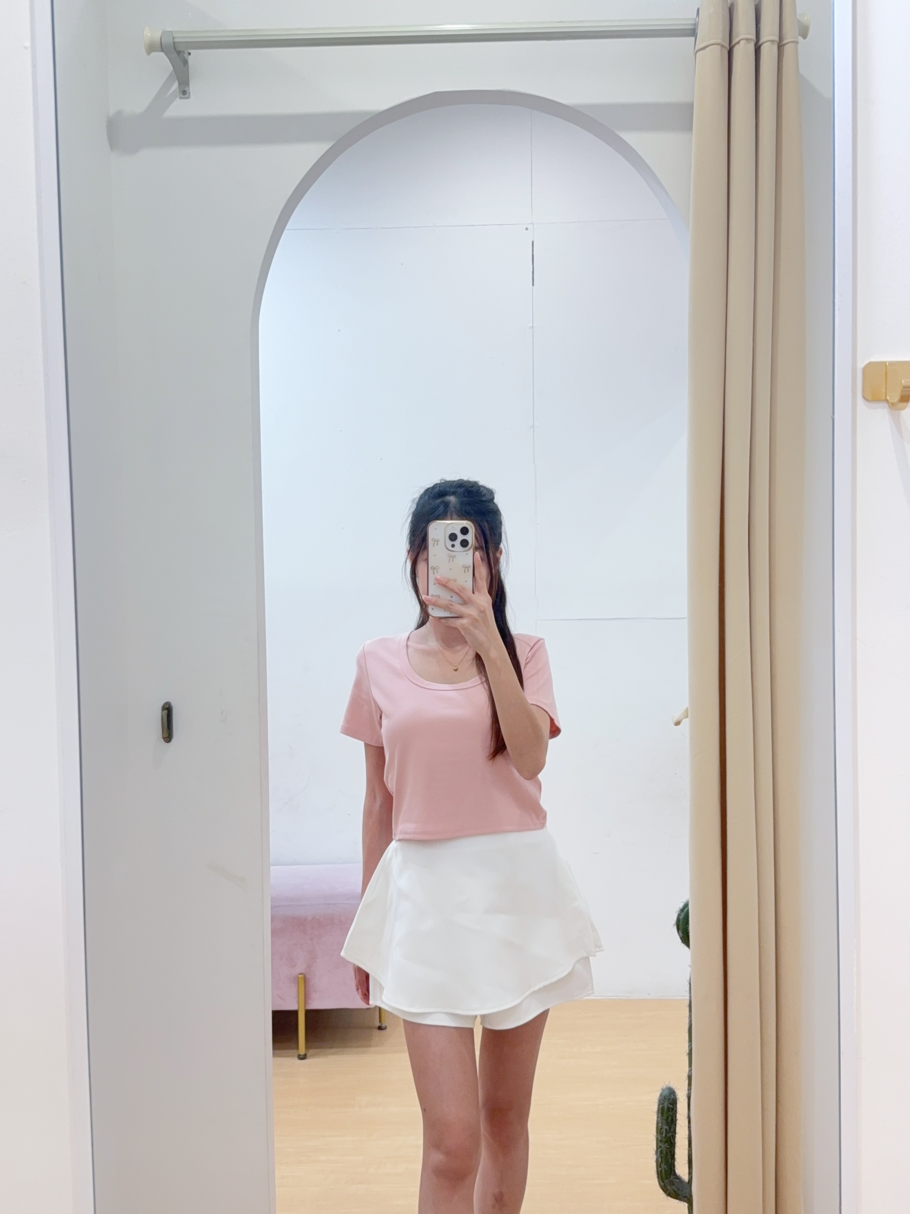 基础款U领纯棉短版上衣 R2964 