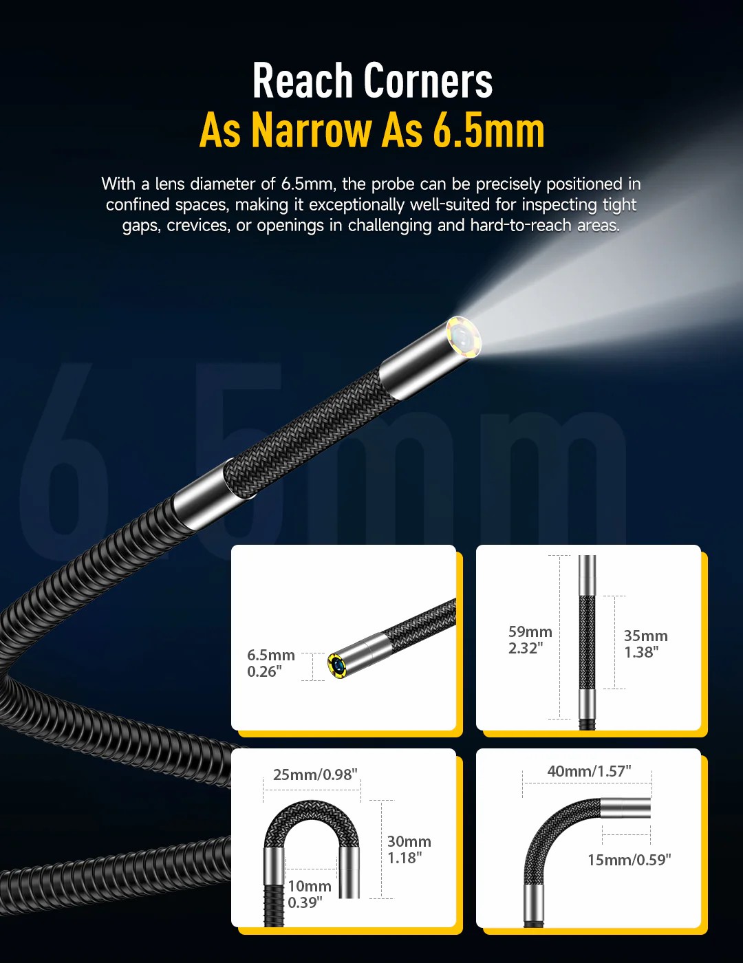 Ulefone uSmart E03 Two-way 180° Rotatable Endoscope 手持式雙向180°旋轉內窺鏡