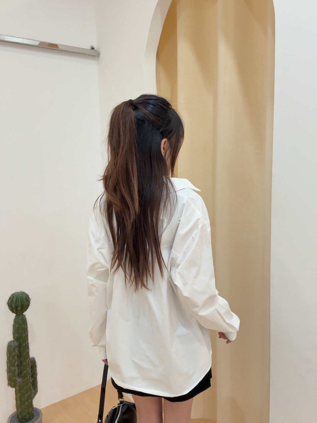 假两件条纹背心翻领拉链工装长袖上衣 R2757