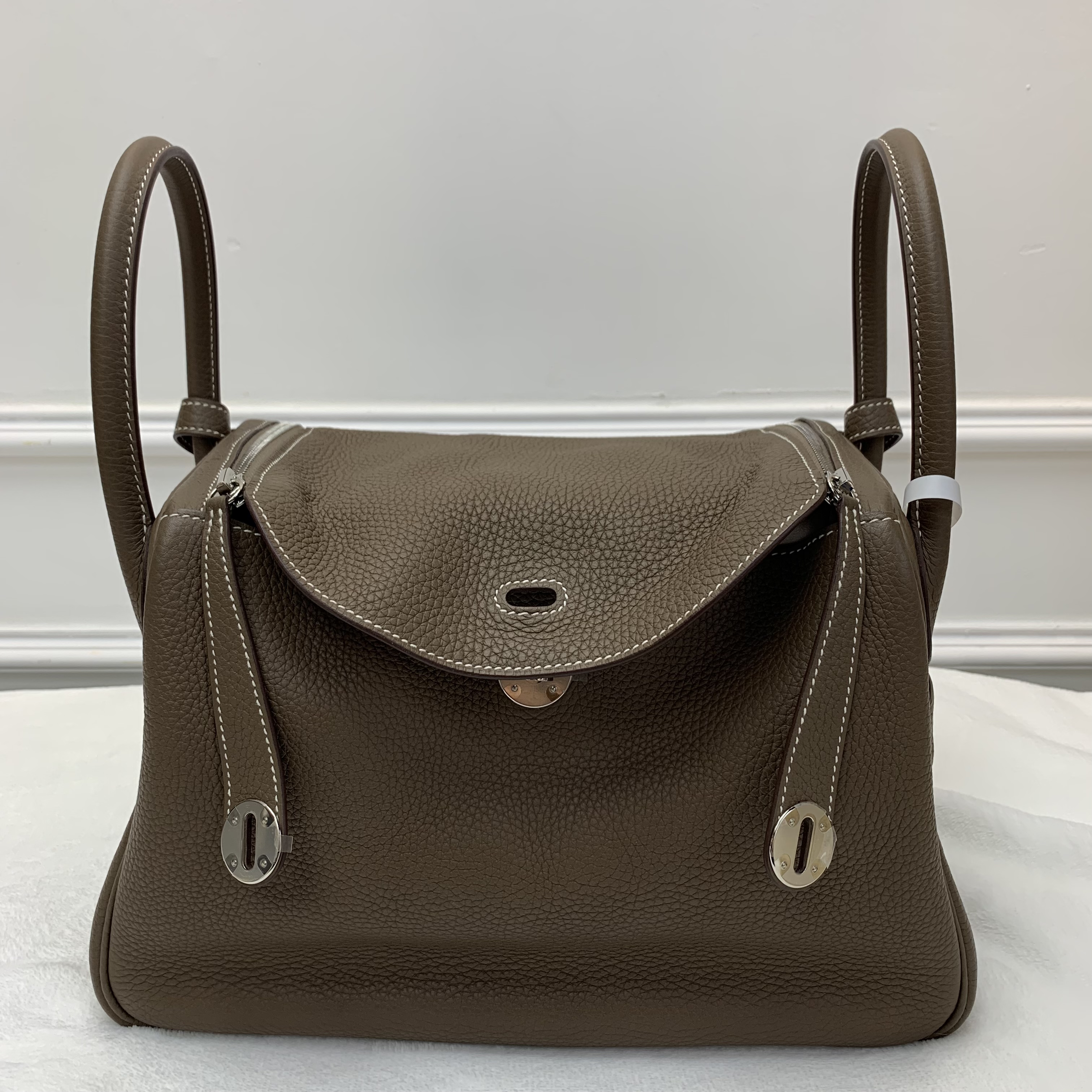 Full Set Hermes Lindy30大象灰銀扣 Y刻印