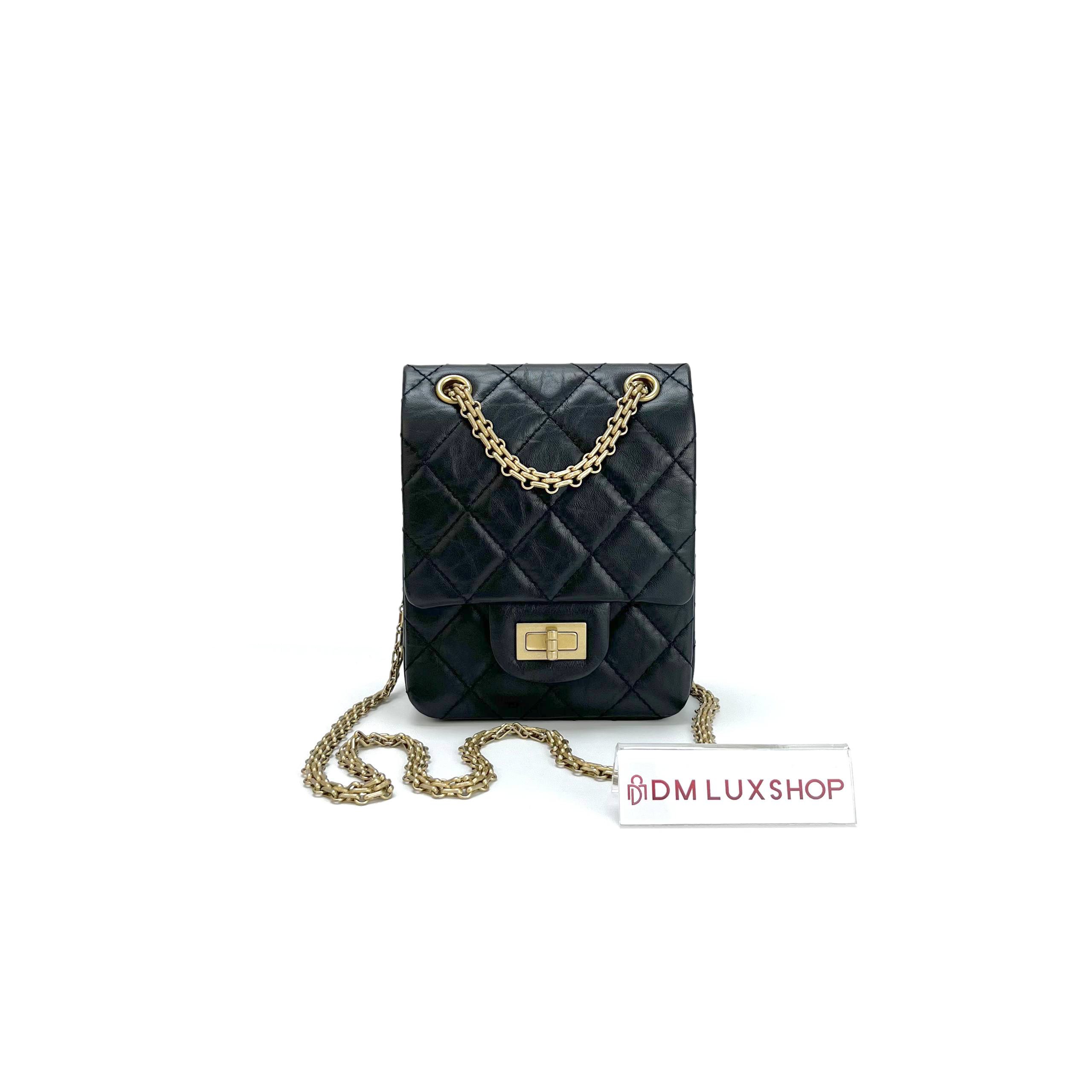Chanel 2.55 Reissue Black Mini Vertical Flap Bag GHW (Serial 30, Y: 2020)