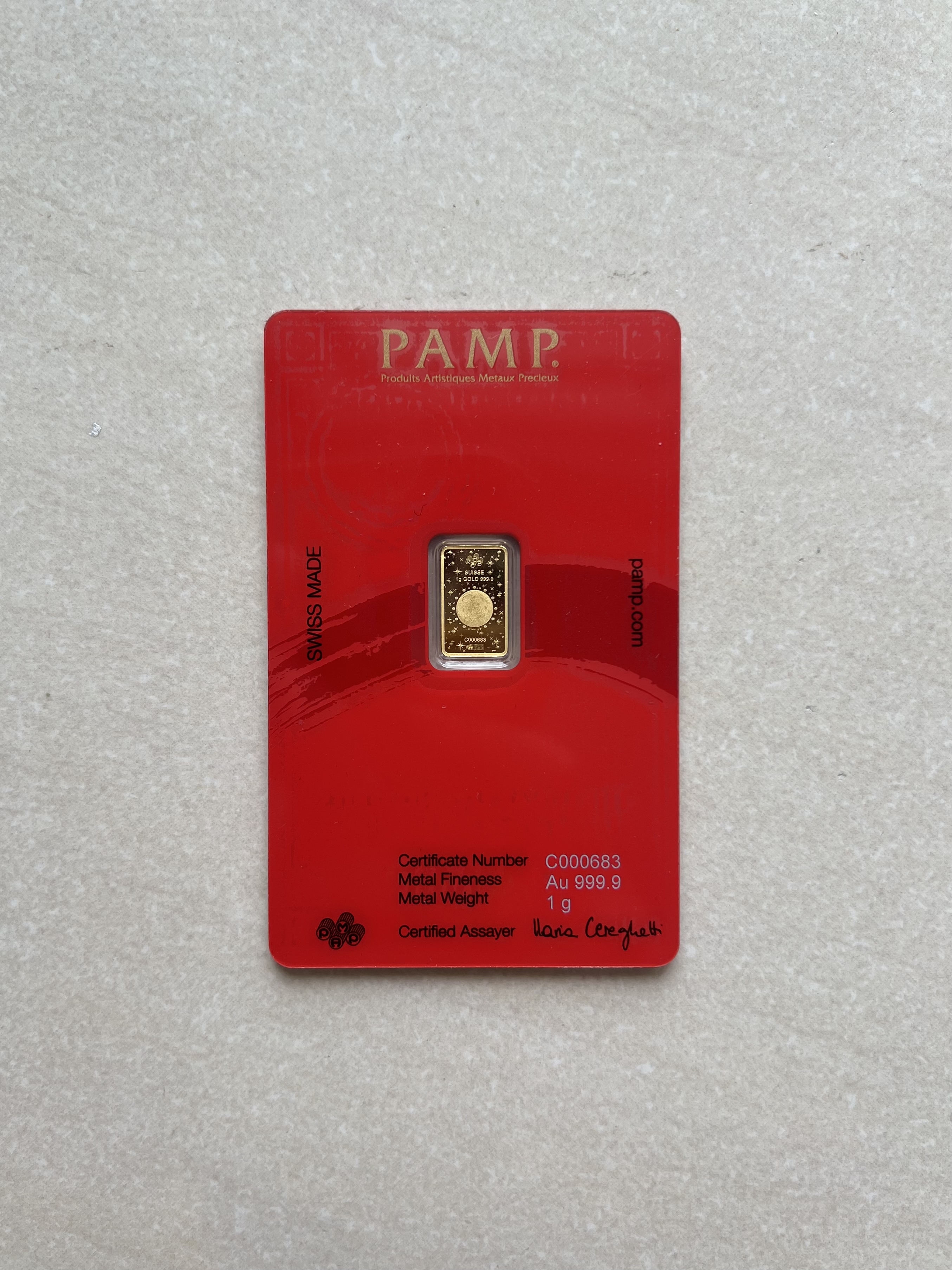 (Nice SN:683) PAMP Lunar 2026 Horse 1g 🇨🇭Swiss Fine Gold Bar Emas 999.9 with album 生肖千里马