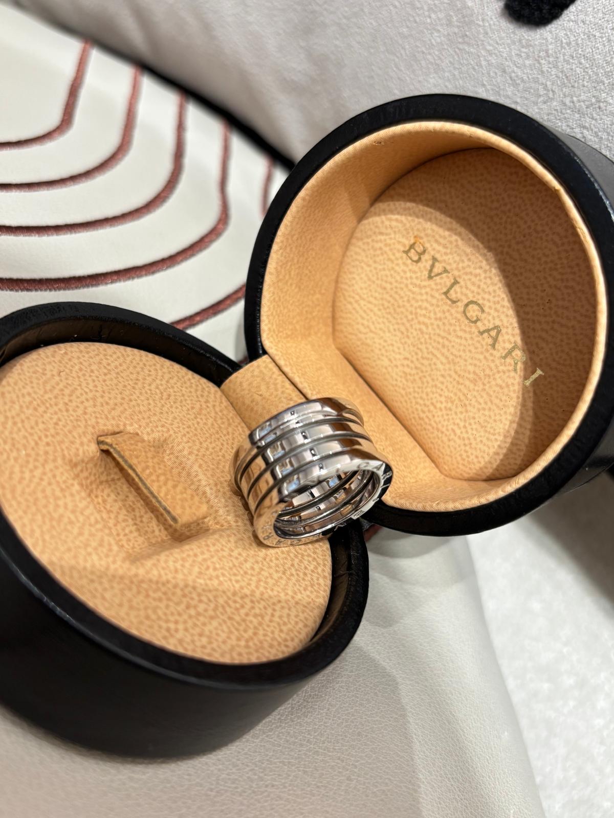Bvlgari 18K White Gold B.Zero Three-Brand Ring 100%Authentic, 98%New ✅Box