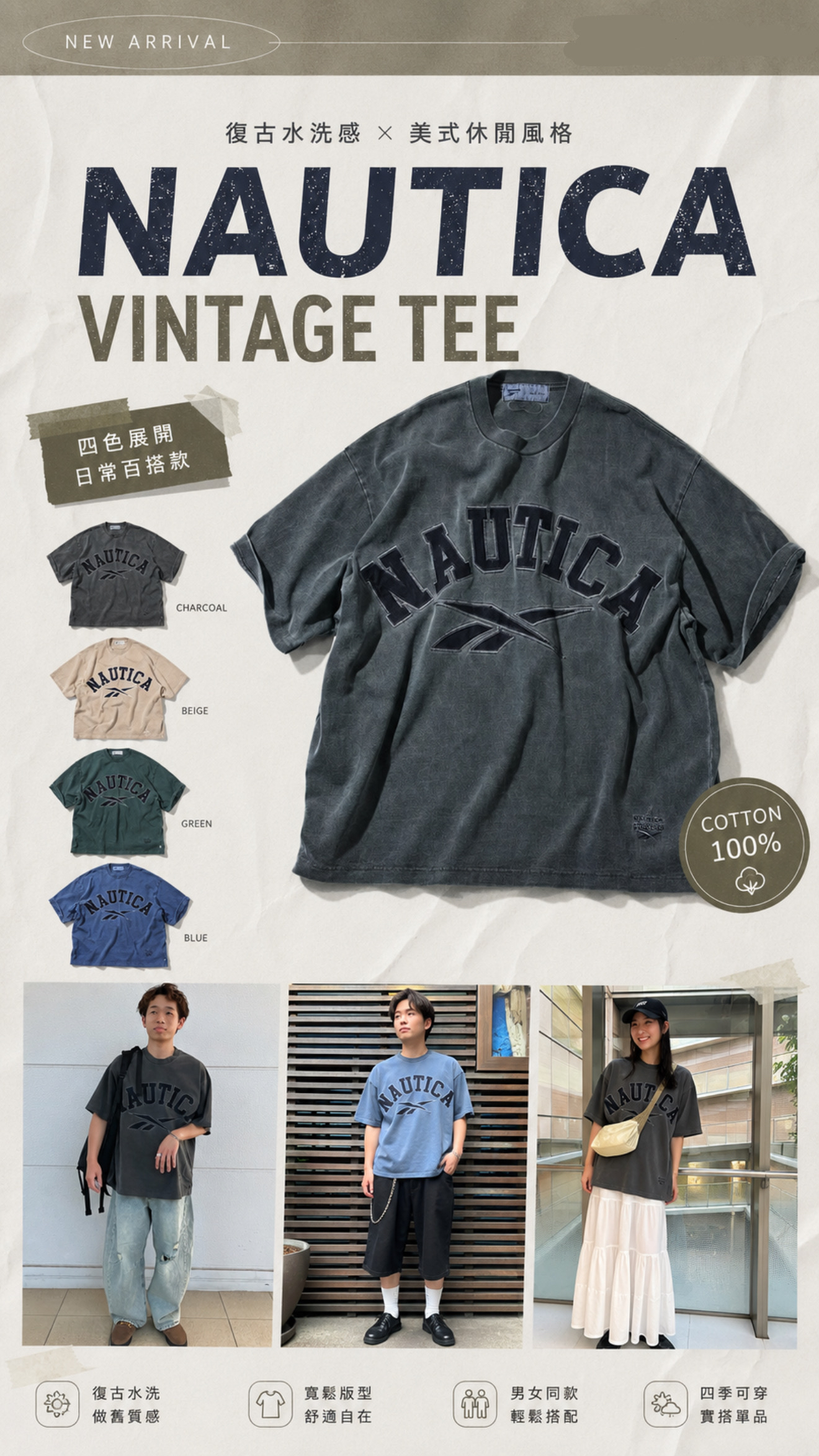 日本Reebok x NAUTICA 別注tee