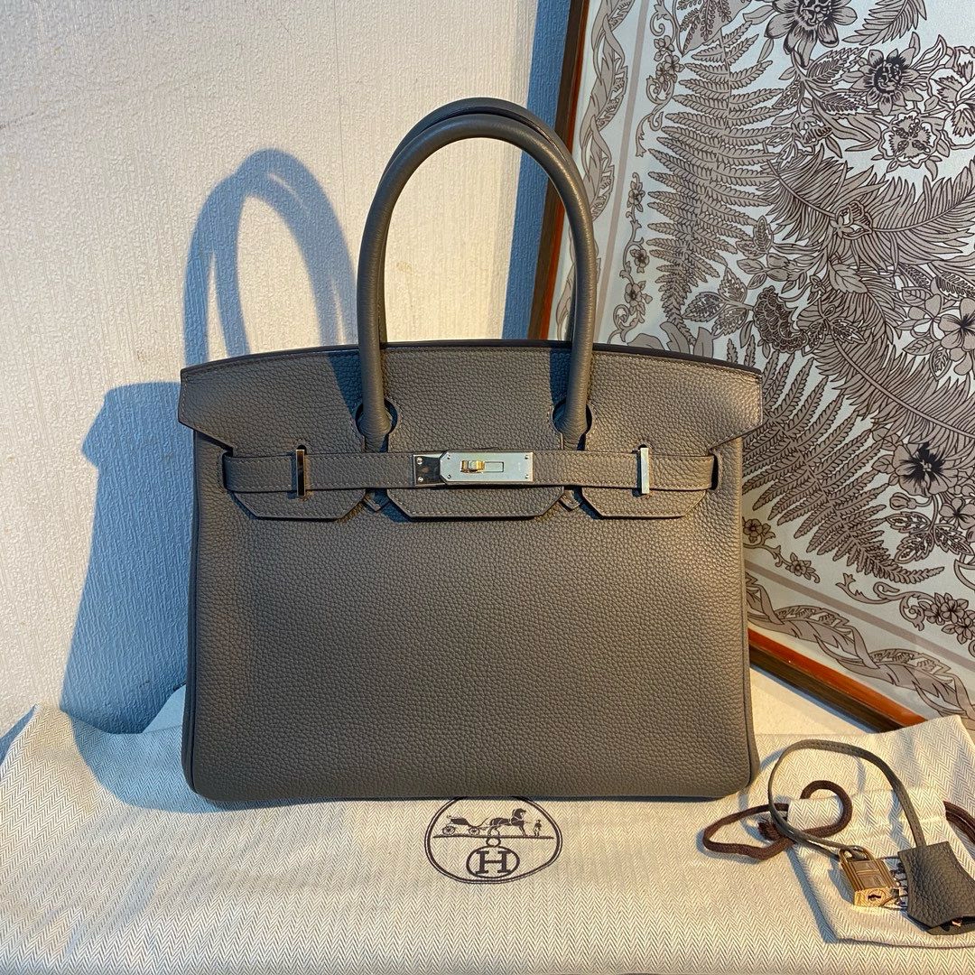 Pre-owned Hermes Birkin30 錫器灰玫瑰金扣/stamp Z / Product Code: 2472711