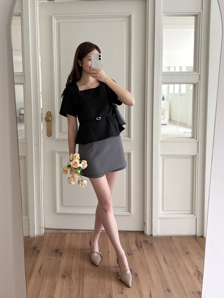 Clean Line Overlay Skorts (Grey)
