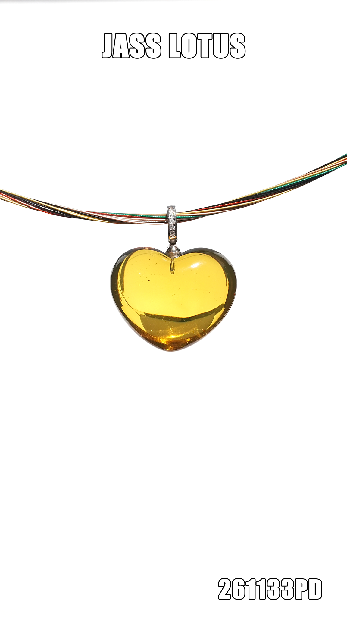 緬甸天然琥珀淨水高藍珀心心吊墜