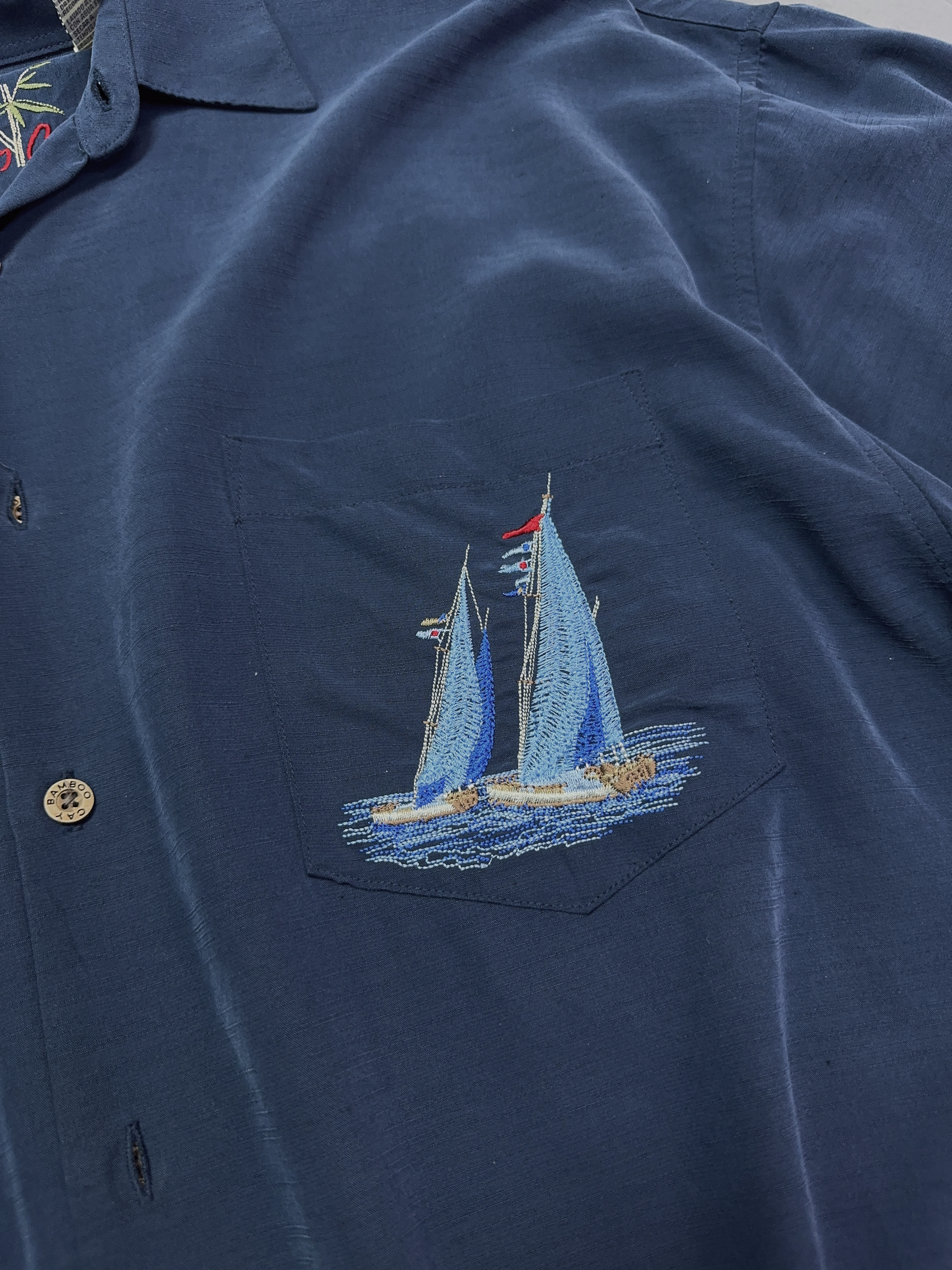 Navy Bamboo Cay Shirt -XXL