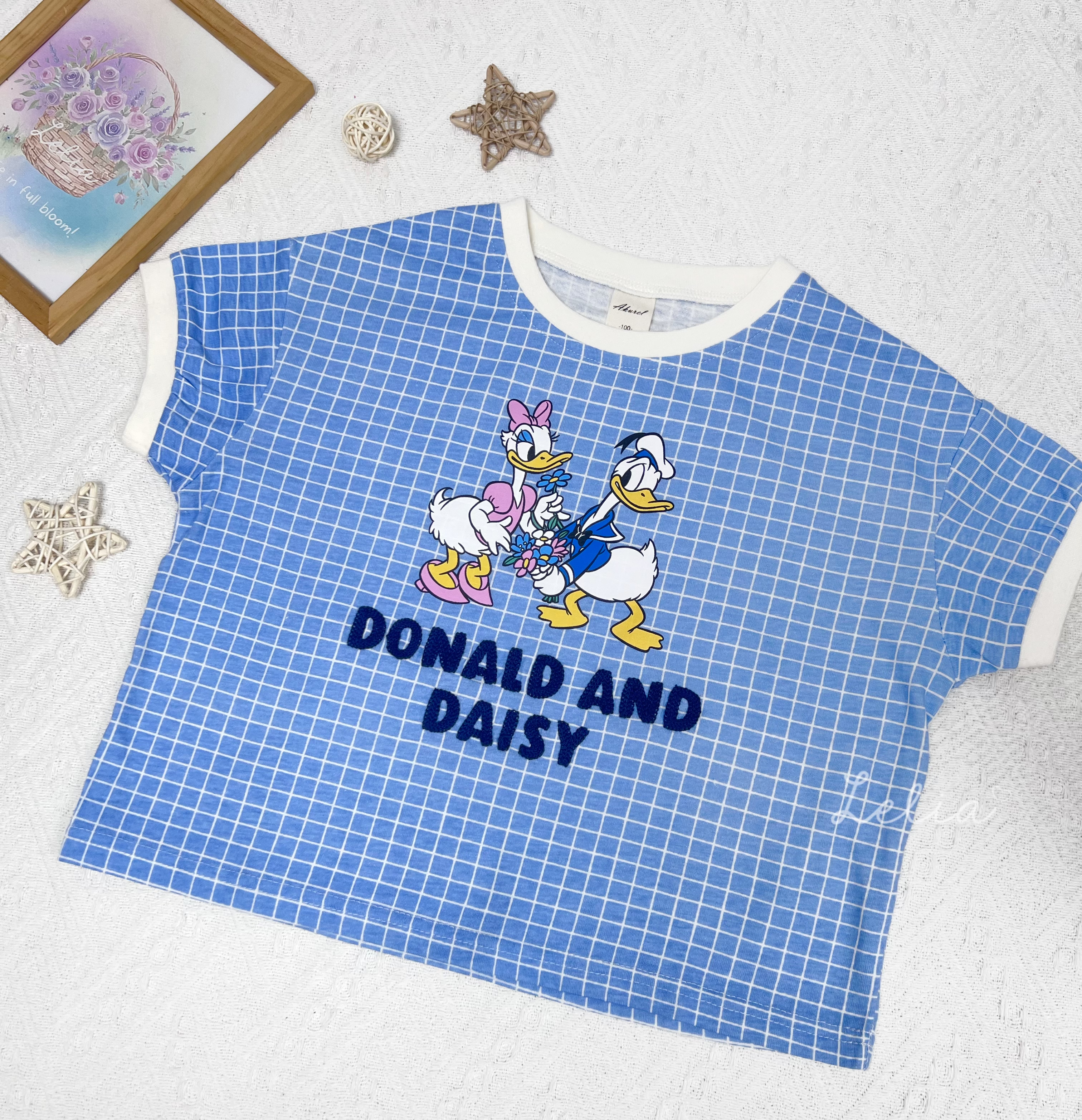 ▫️現貨▫️唐老鴨毛氈字格仔上衣