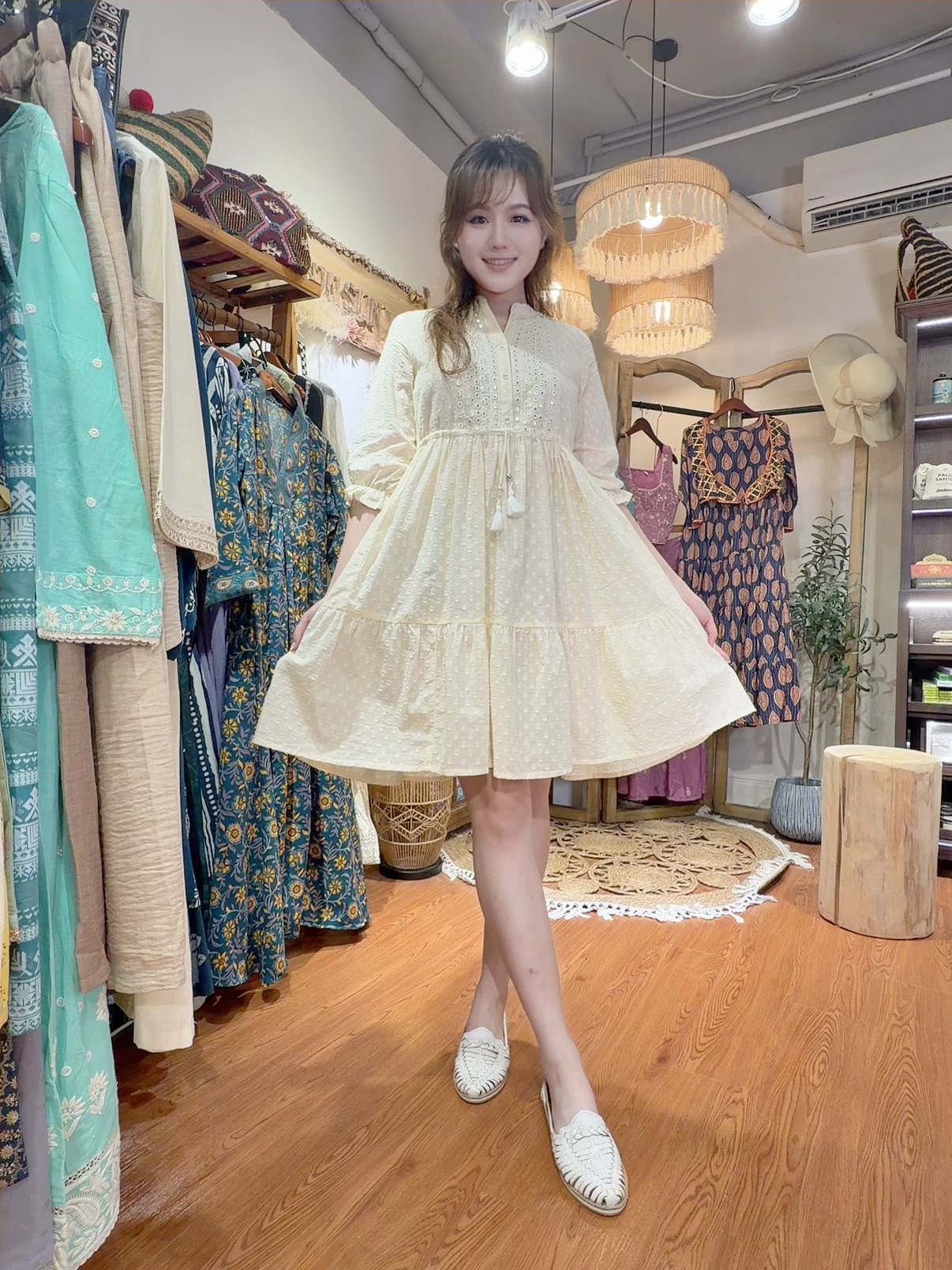 2223 Beige with Mirror Emb Short OP 35"