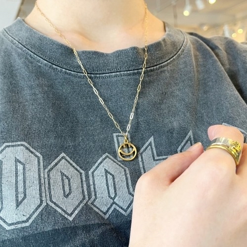 只按訂單生產~Atease SMILE OPEN WORK NECKLACE GP pre order/訂購