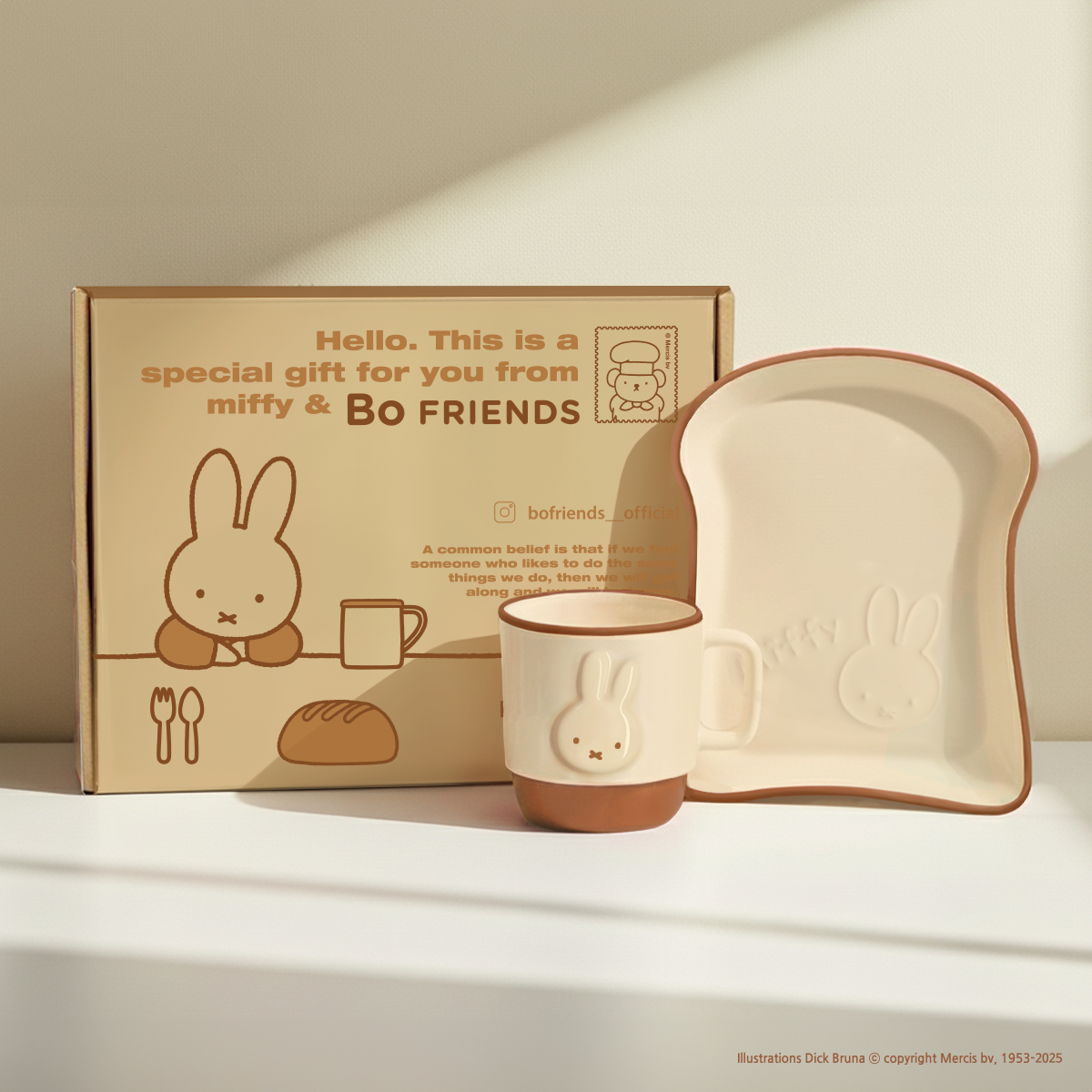 [Miffy] Miffy Bread Saucer & Mug Set