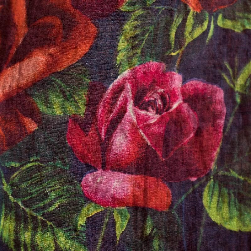 C.a. 1960s German Romantic Rose Print Handkerchief (EV387) (R)