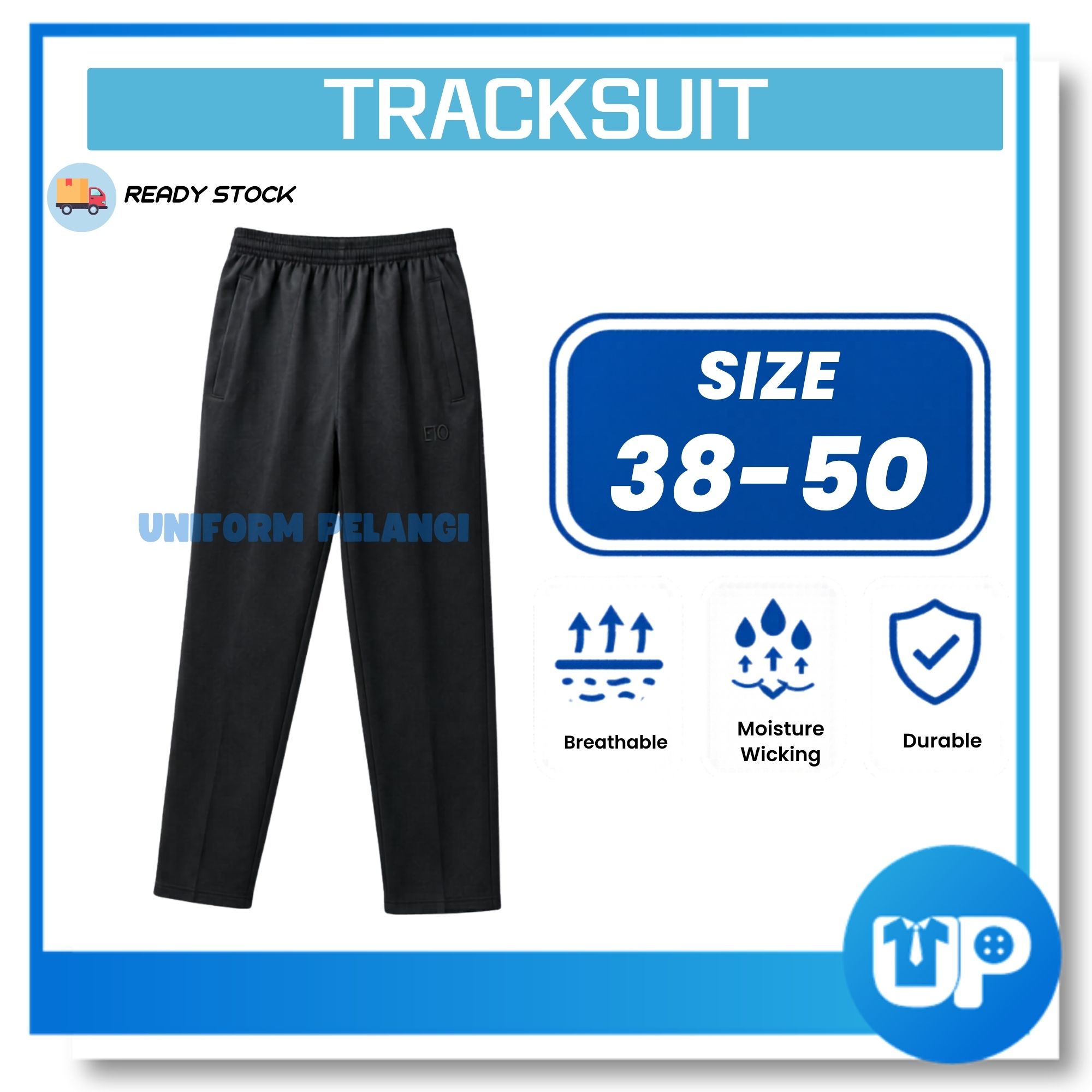 Wide Track Pants Unisex Men's and Women's seluar panjang kaki lebar
