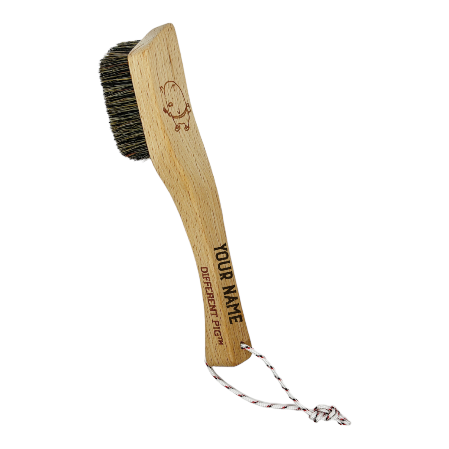 【來字刻名】𝗗𝗜𝗙𝗙𝗘𝗥𝗘𝗡𝗧 𝗣𝗜𝗚™ OG brush with name carving 刻名大豬掃連掛繩