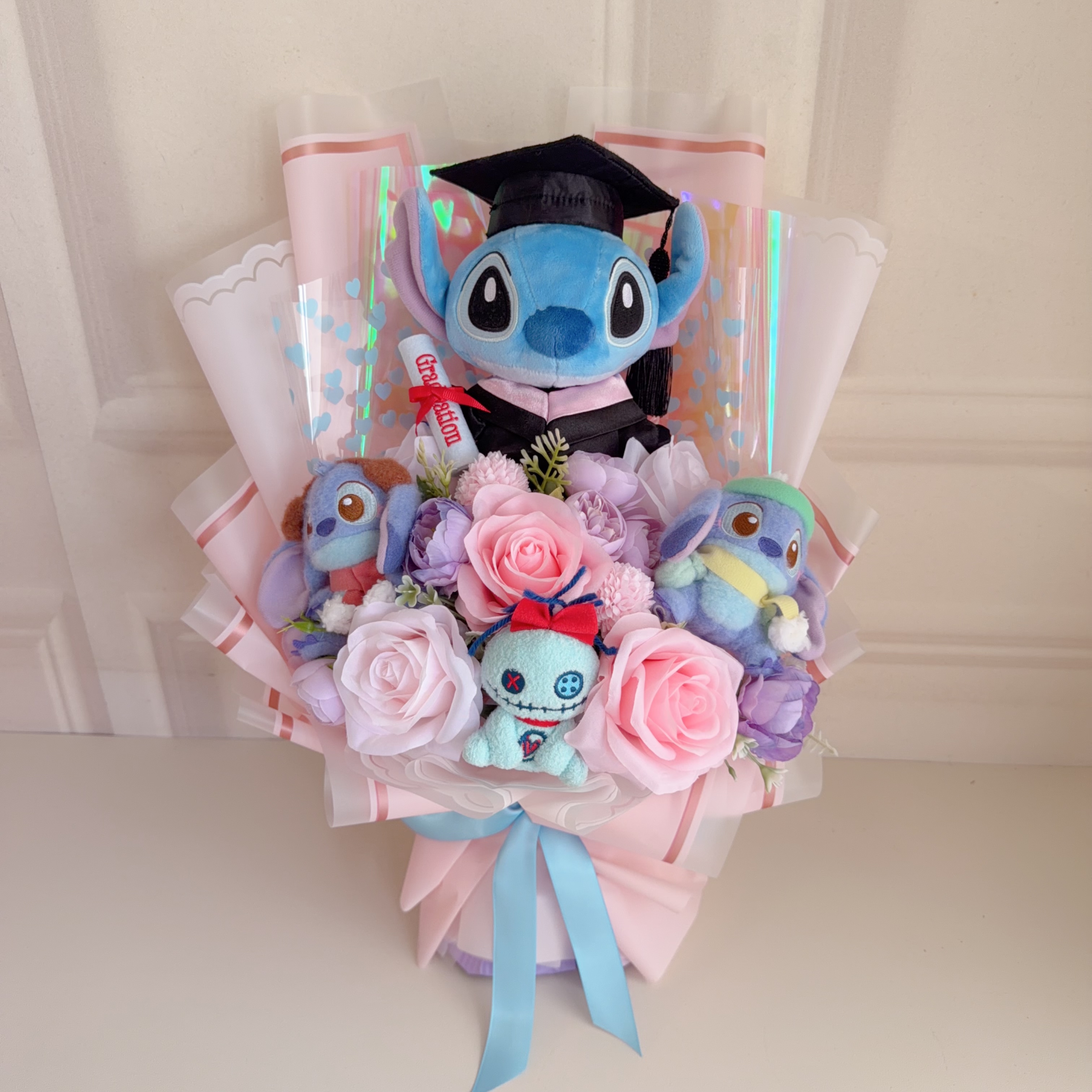 (現貨) 史迪仔畢業公仔花