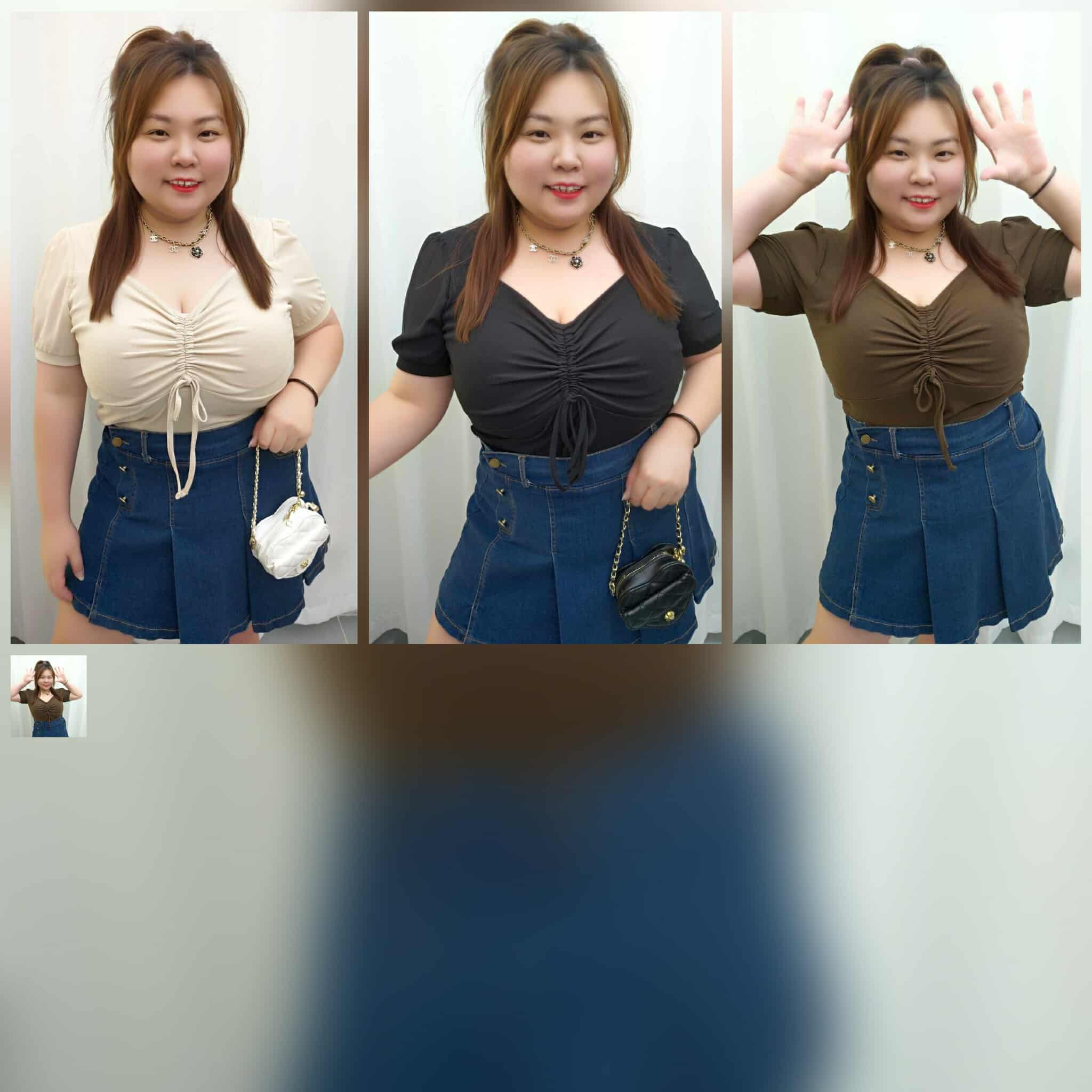 TW#8070 可束胸泡泡袖上衣