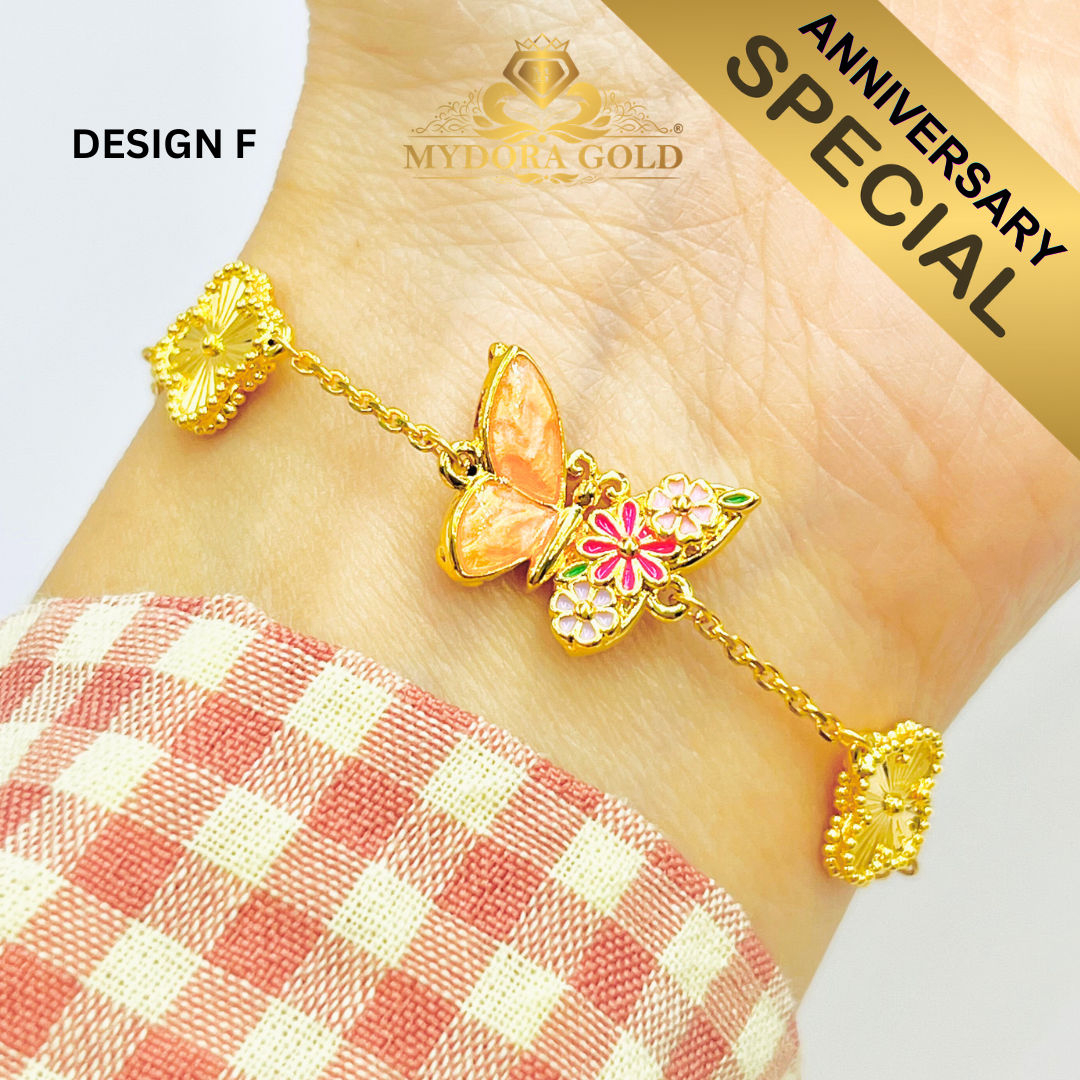 Anniversary Special: MYDORA Rantai Tangan Butterfly Series l EMAS 916/22K