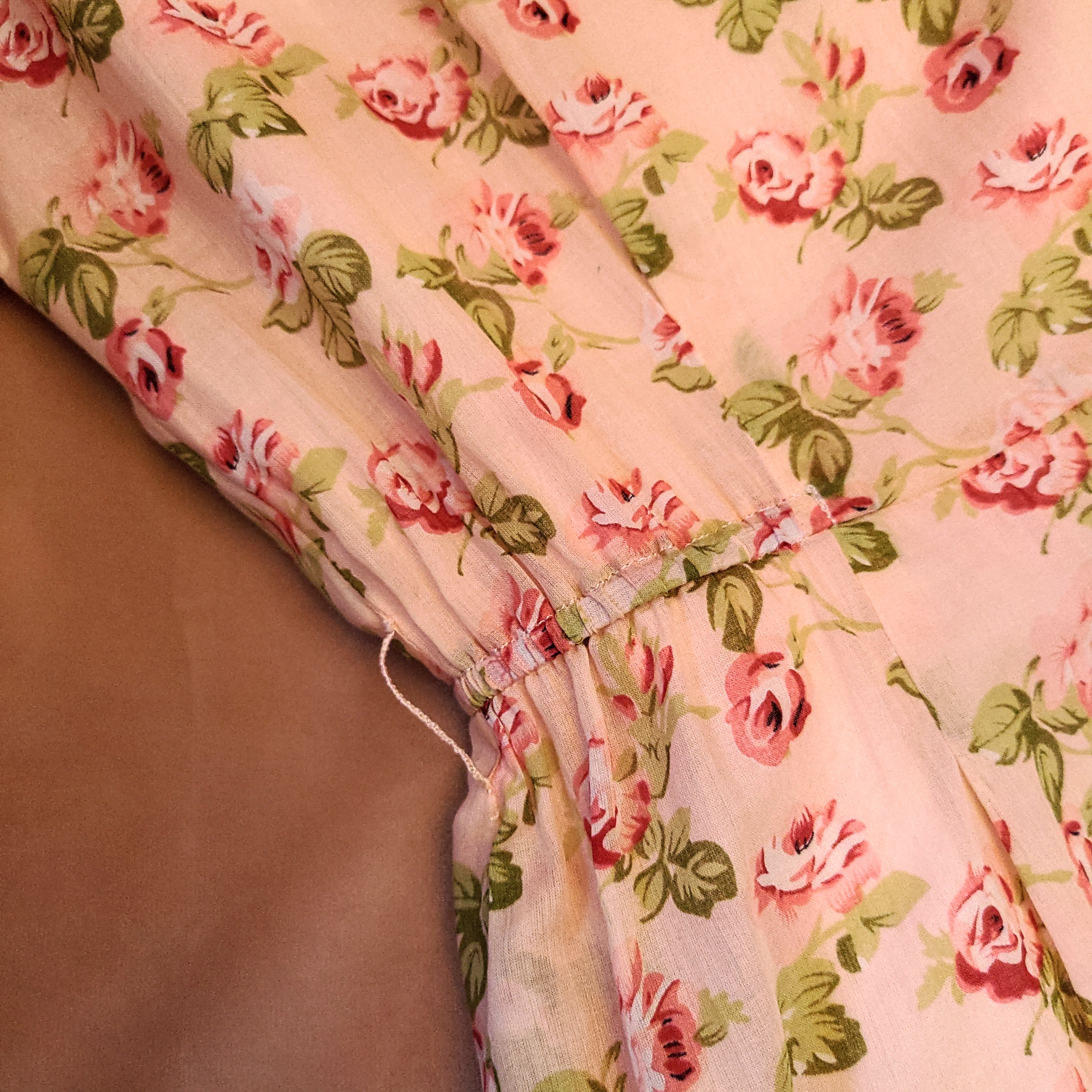 (Ready/Custom-Made)1960s-Inspired Rose Pattern 100% Cotton Scalloped Collar Secretary Dress(FM136)