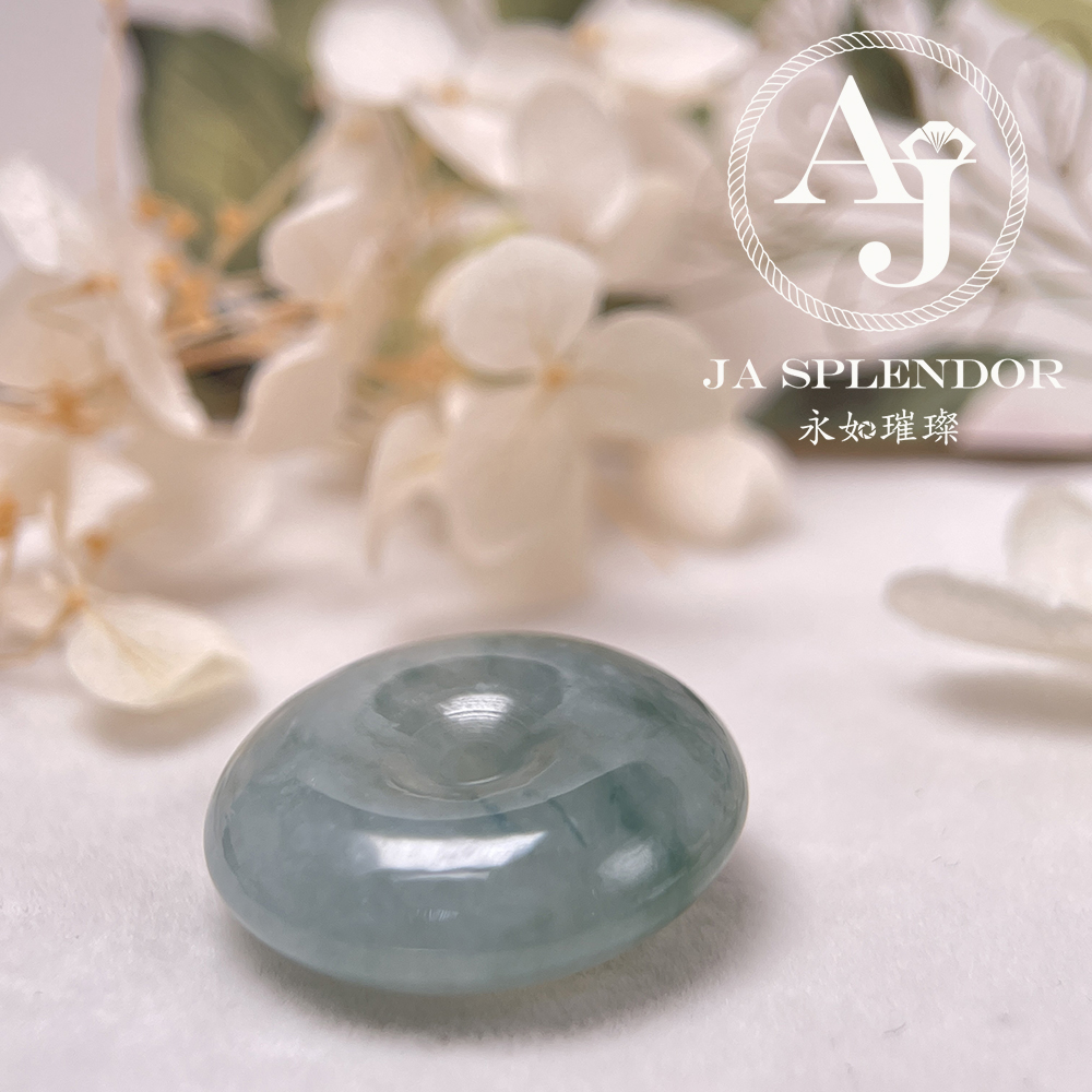 JN-177 天然翡翠A玉 冰種飄綠平安扣
