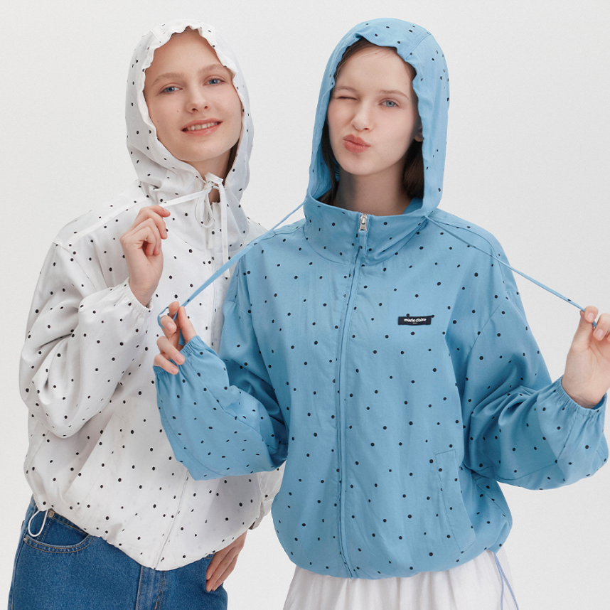 [marie claire] Dot Hood Windbreaker (2色)