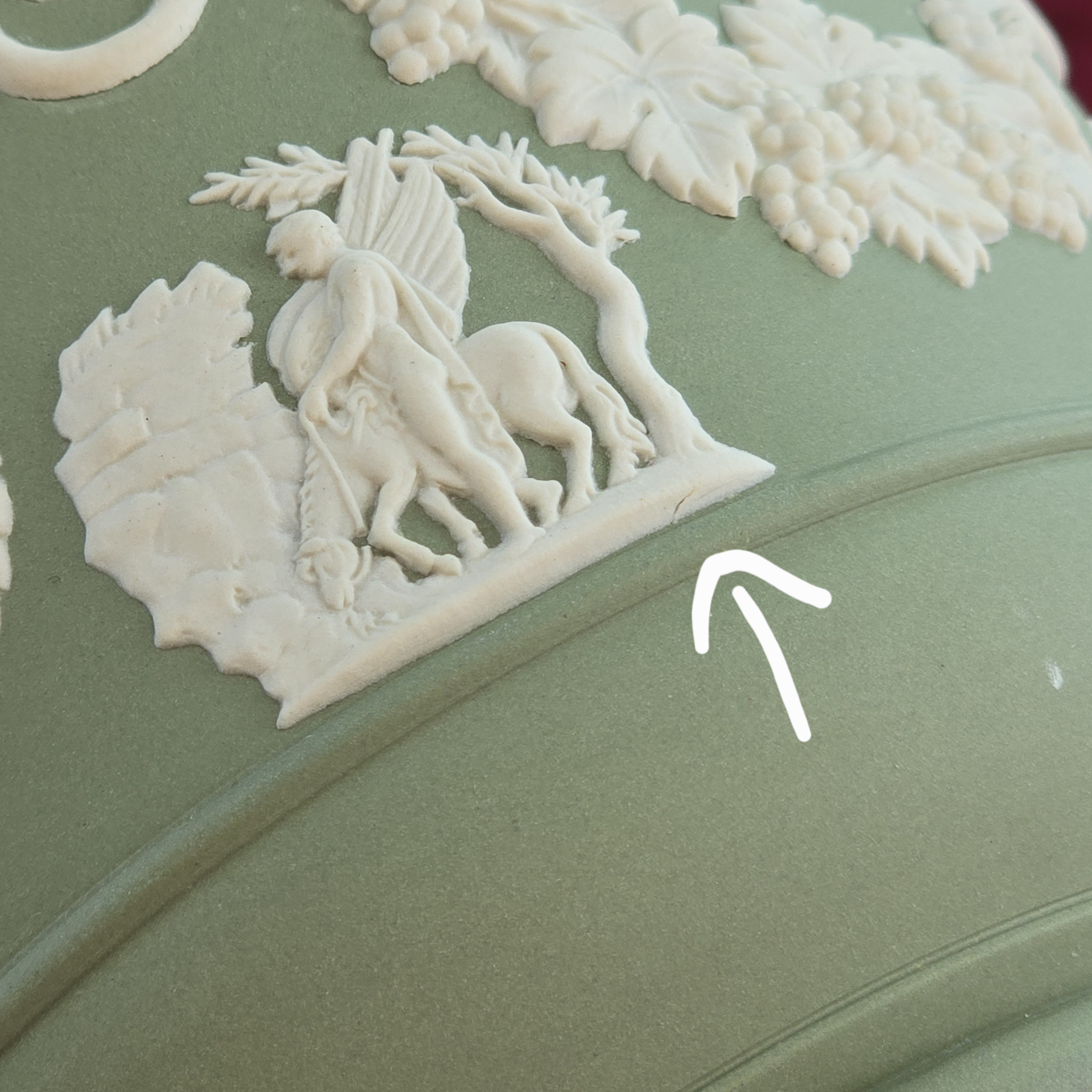 Vintage Wedgwood Green Jasper Large Vase Pot (MT2457)
