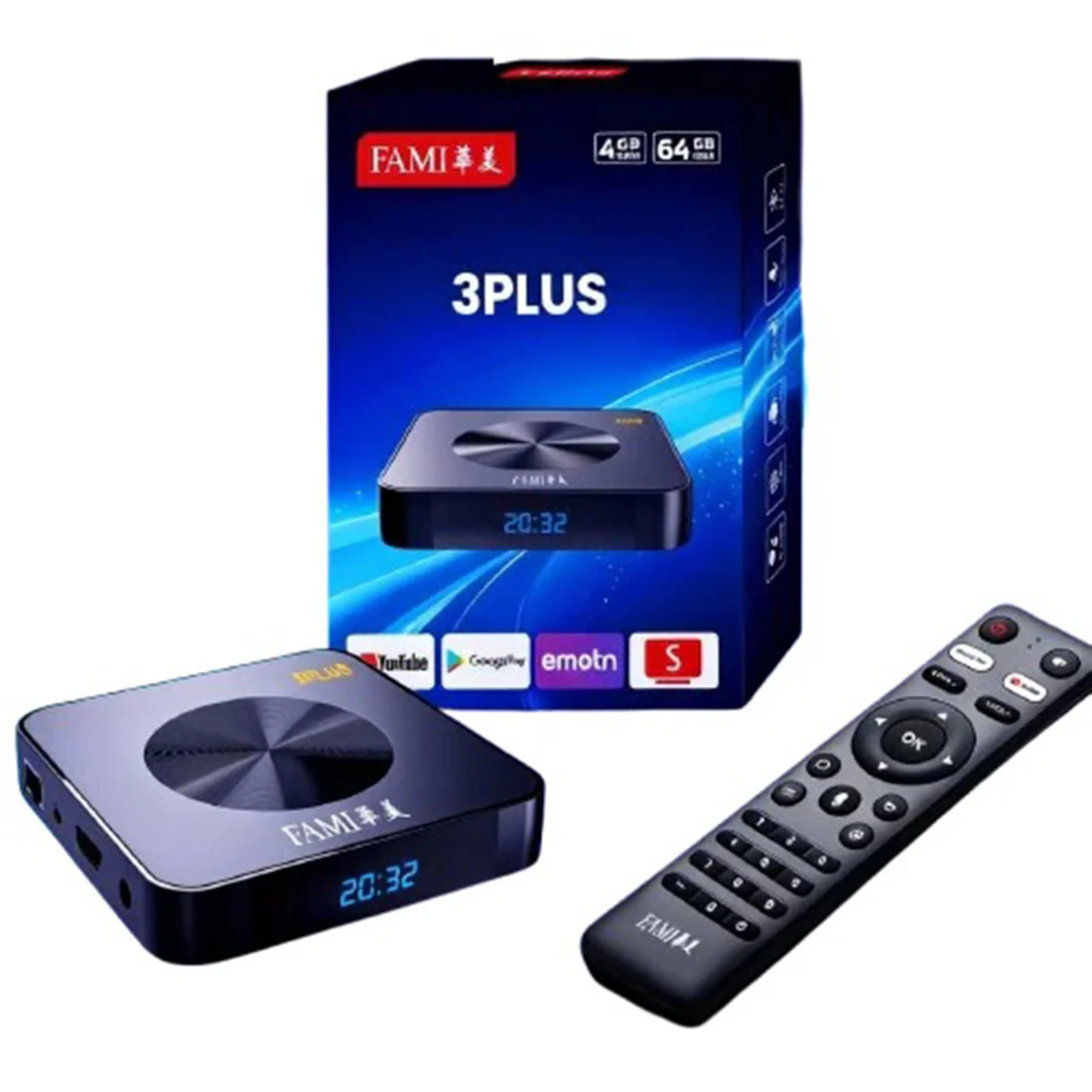 FAMI 3PLUS 電視盒（華美3Plus電視盒）2025版 – 4G+64G FAMI 3 Plus TV Box (2025 Edition) – 4GB RAM + 64GB Storage Android TV Box