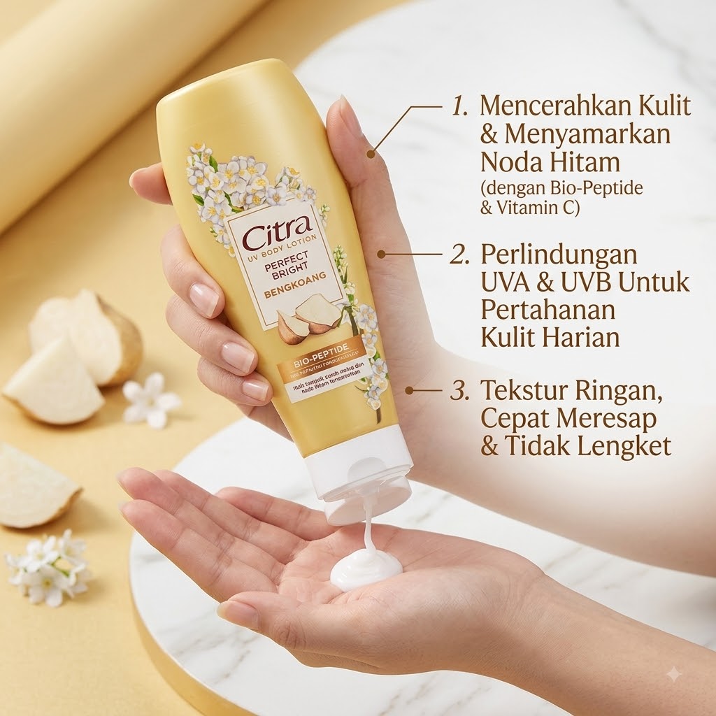 Perfect Bright Bengkoang (Yellow) Citra Hand & Body Lotion UV Lotion 110ml, 210ml