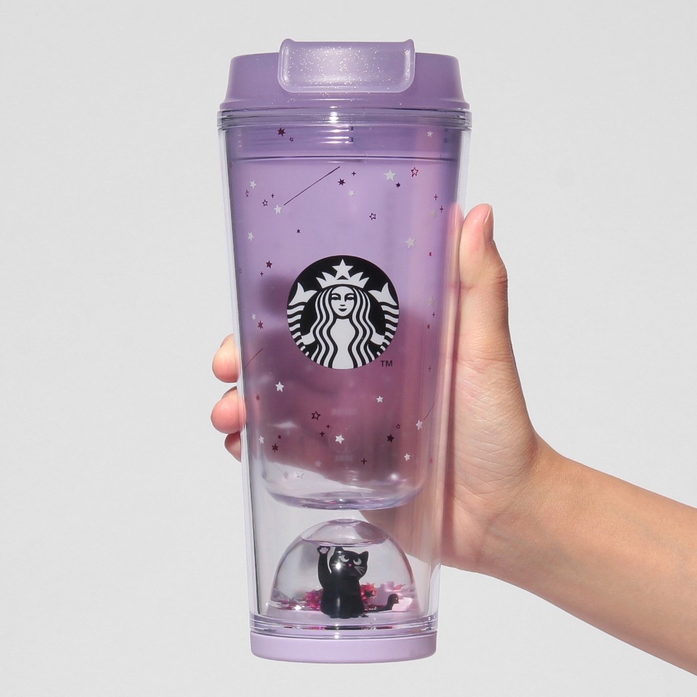 🎀【預訂】Starbucks JP MOON LIGHT HALLOWEEN 貓咪夜光雪球杯 355ml