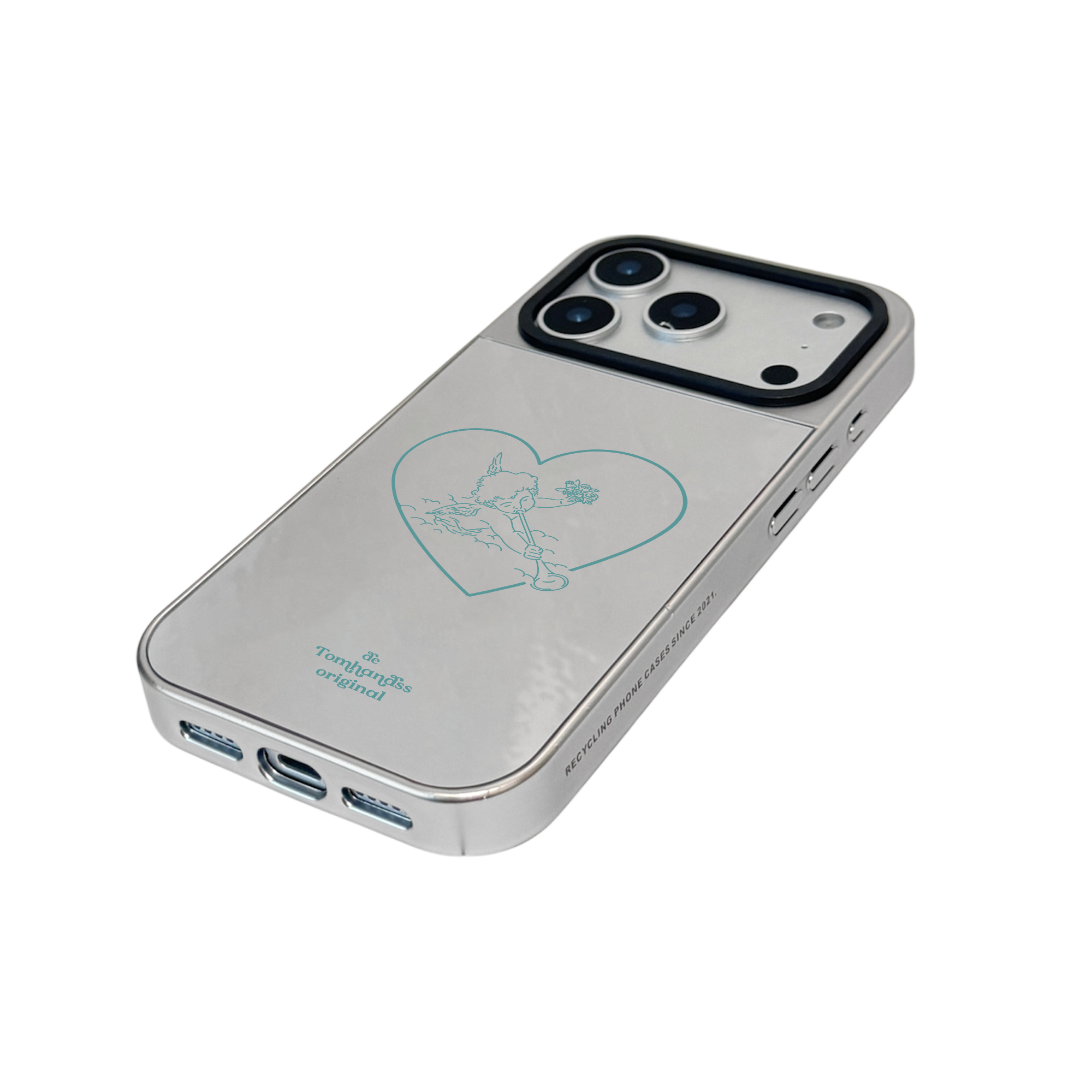 【Cupid's Love (Mint)】銀框鏡面MagSafe iPhone Case